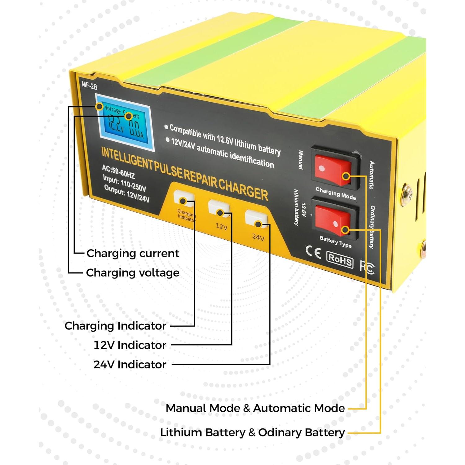 Cargador de Batería UBOG 12V Automático con Reparación