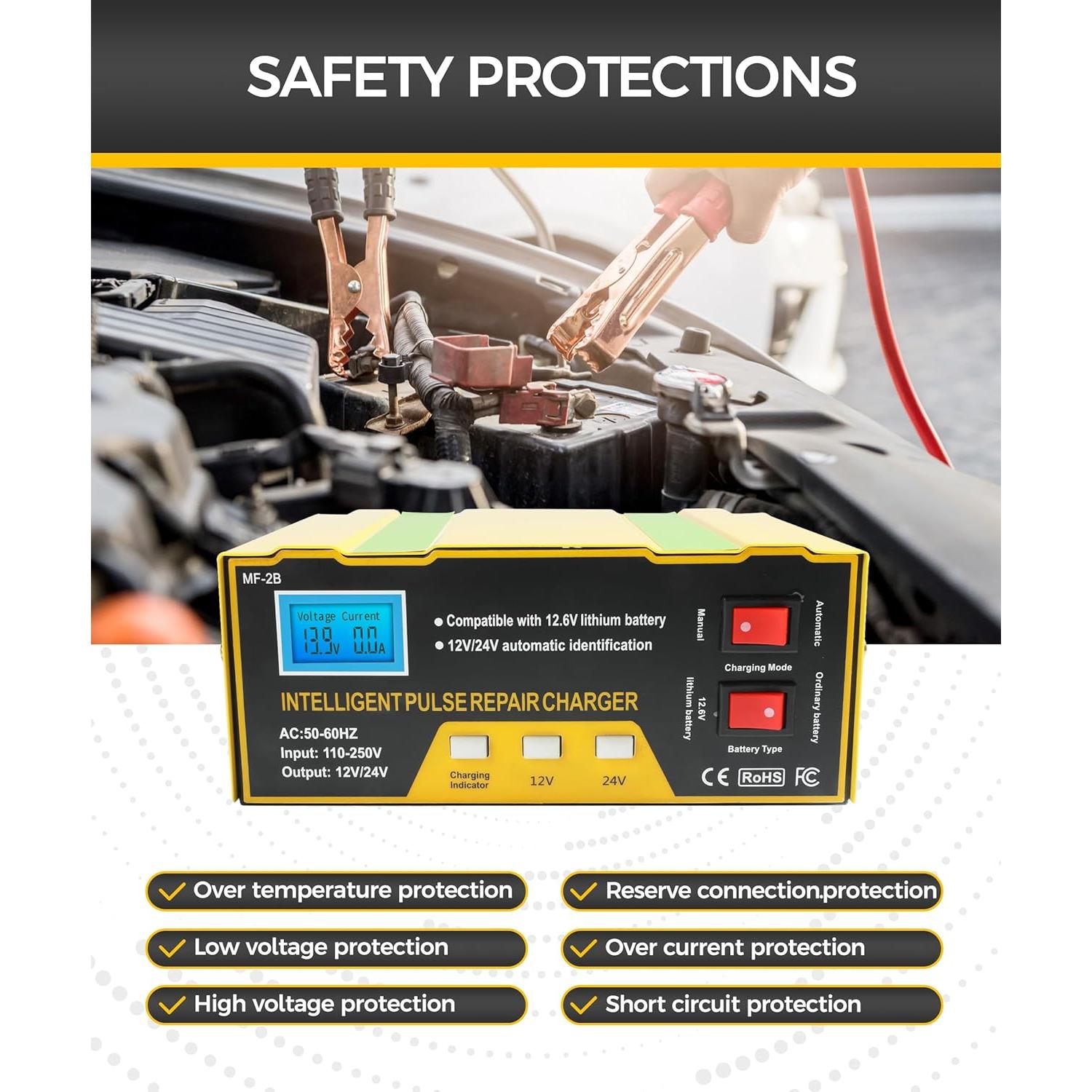 Cargador de Batería UBOG 12V Automático con Reparación