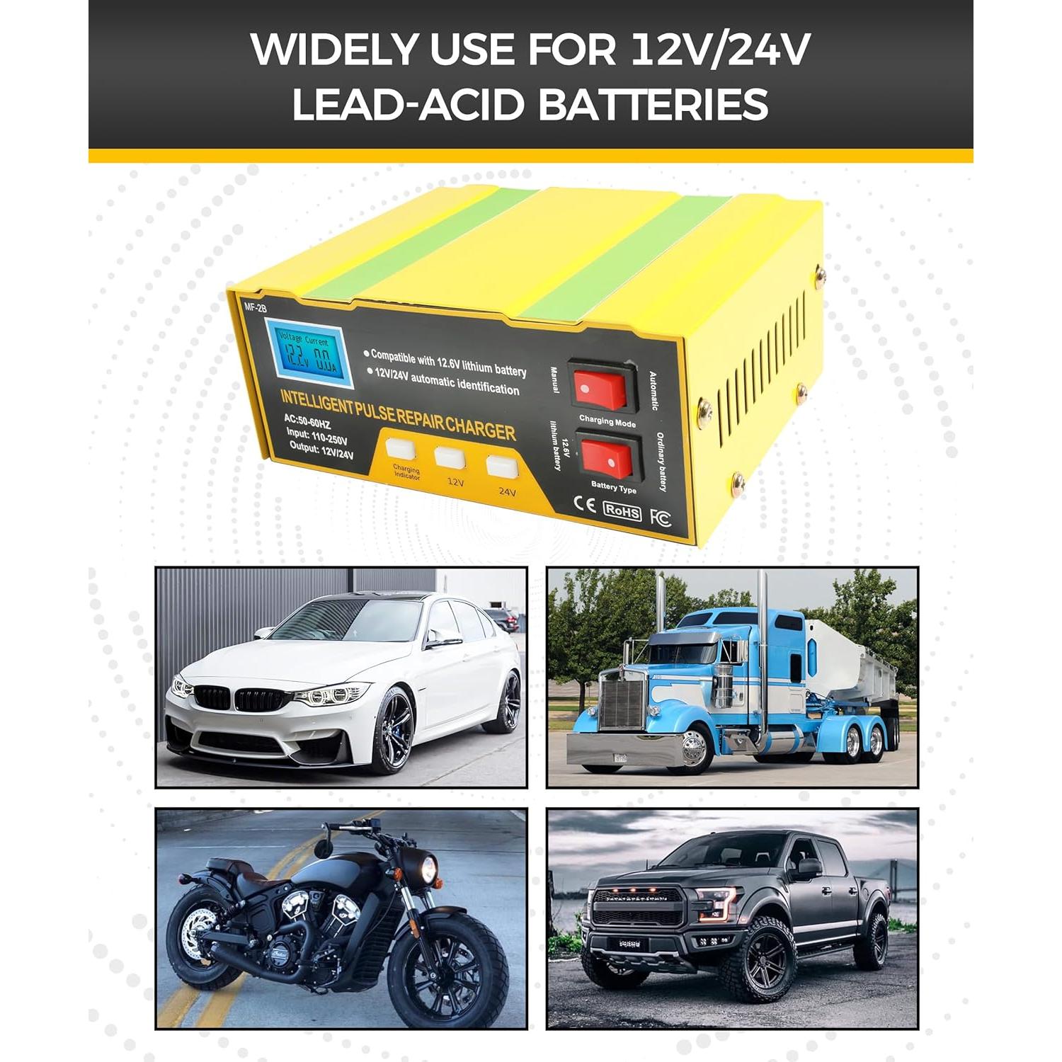 Cargador de Batería UBOG 12V Automático con Reparación