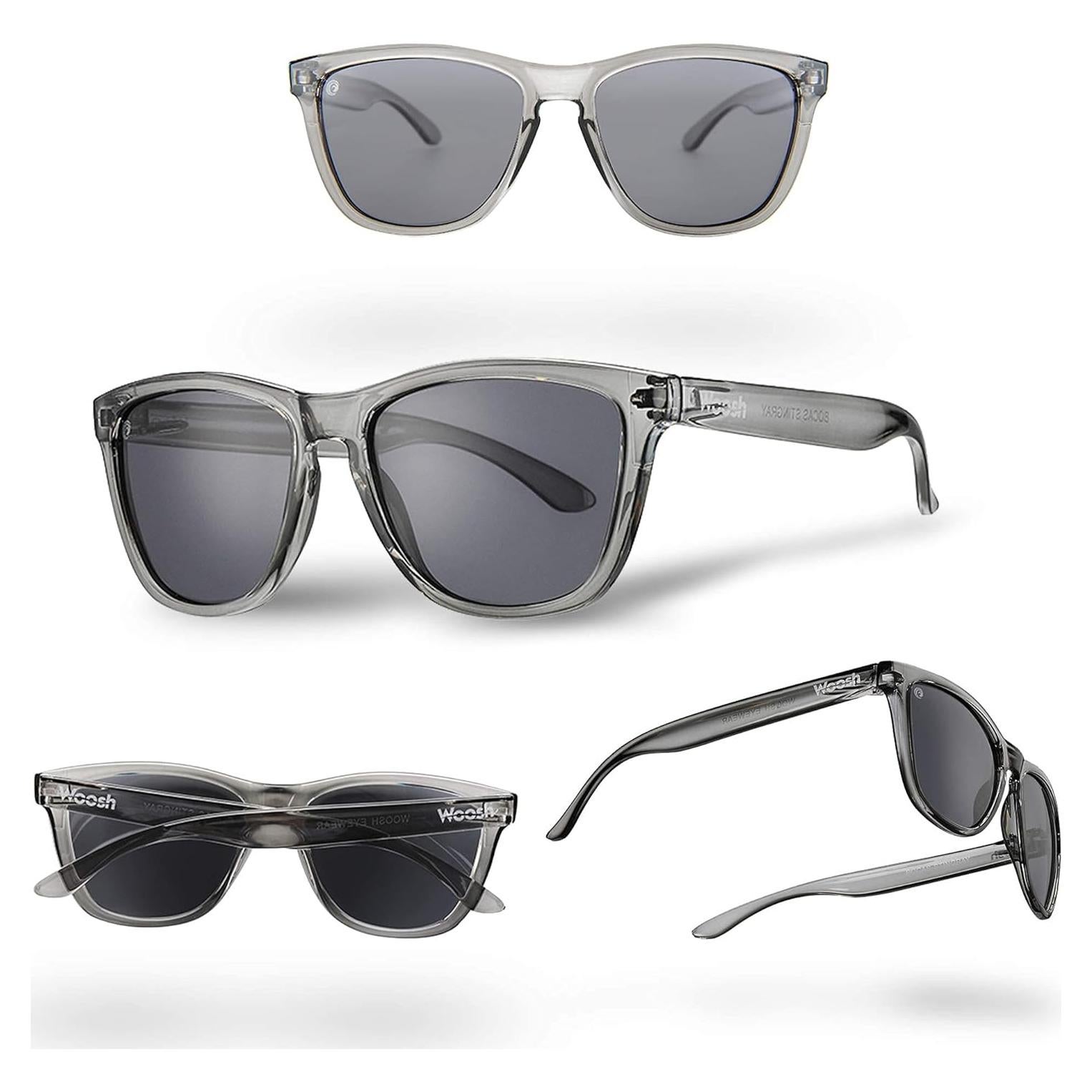 Gafas de sol polarizadas WOOSH unisex - Lente negra, marco gris