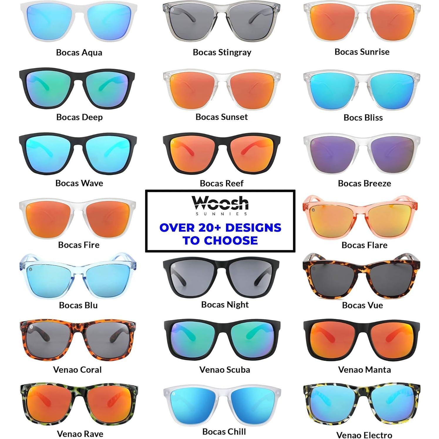 Gafas de sol polarizadas WOOSH unisex - Lente negra, marco gris