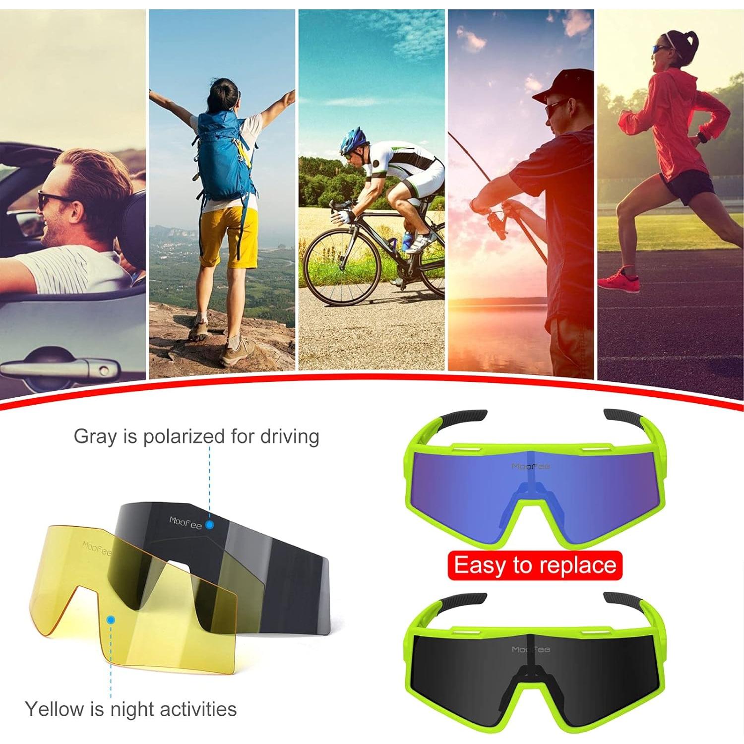 Gafas de Ciclismo Polarizadas Moofee con Lentes Intercambiables