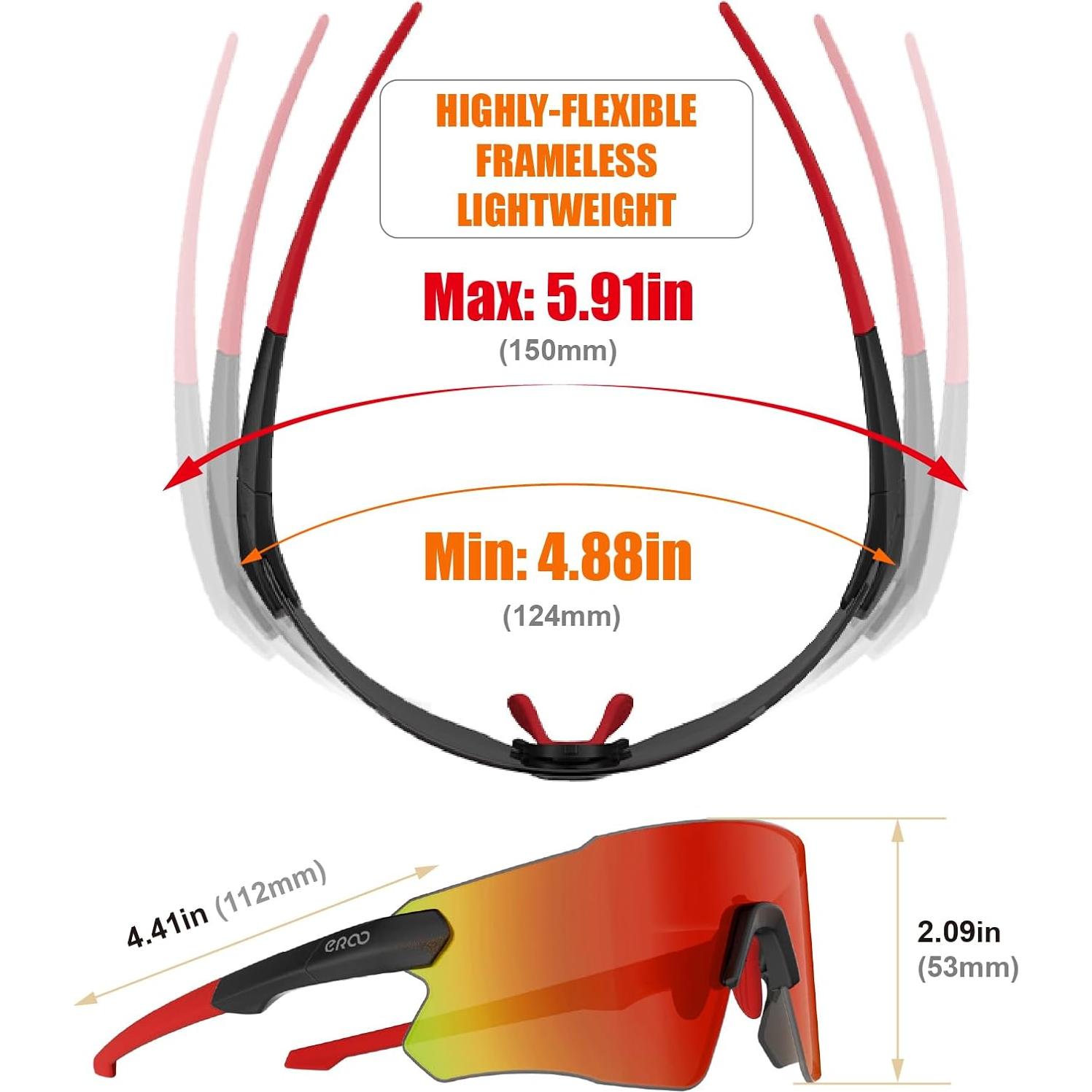 Gafas de sol deportivas ER00 para adolescentes y mujeres pequeñas