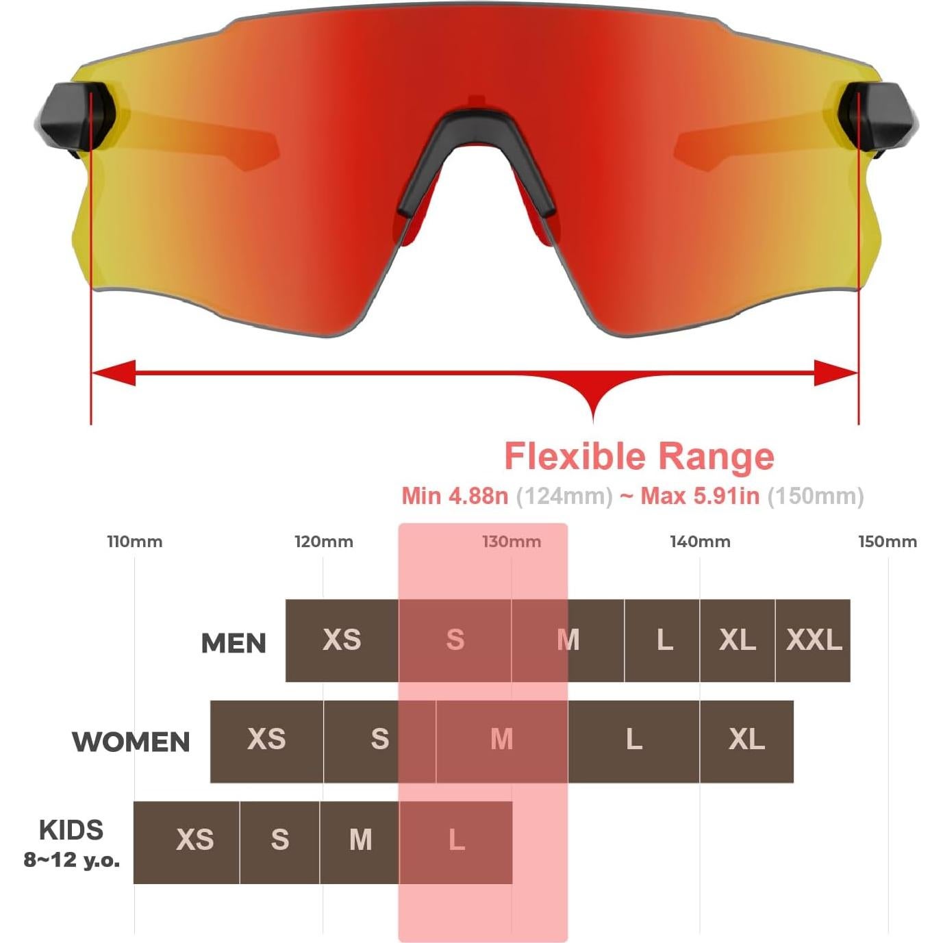 Gafas de sol deportivas ER00 para adolescentes y mujeres pequeñas