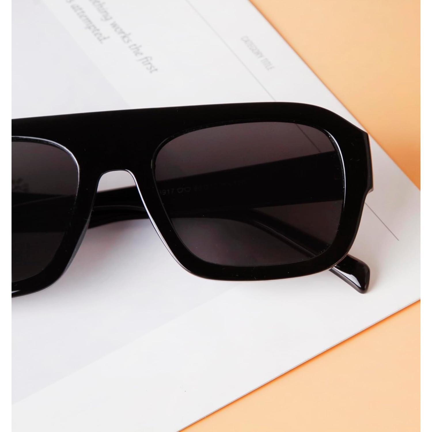 Gafas de sol aviador unisex SDINM negras con protección UV