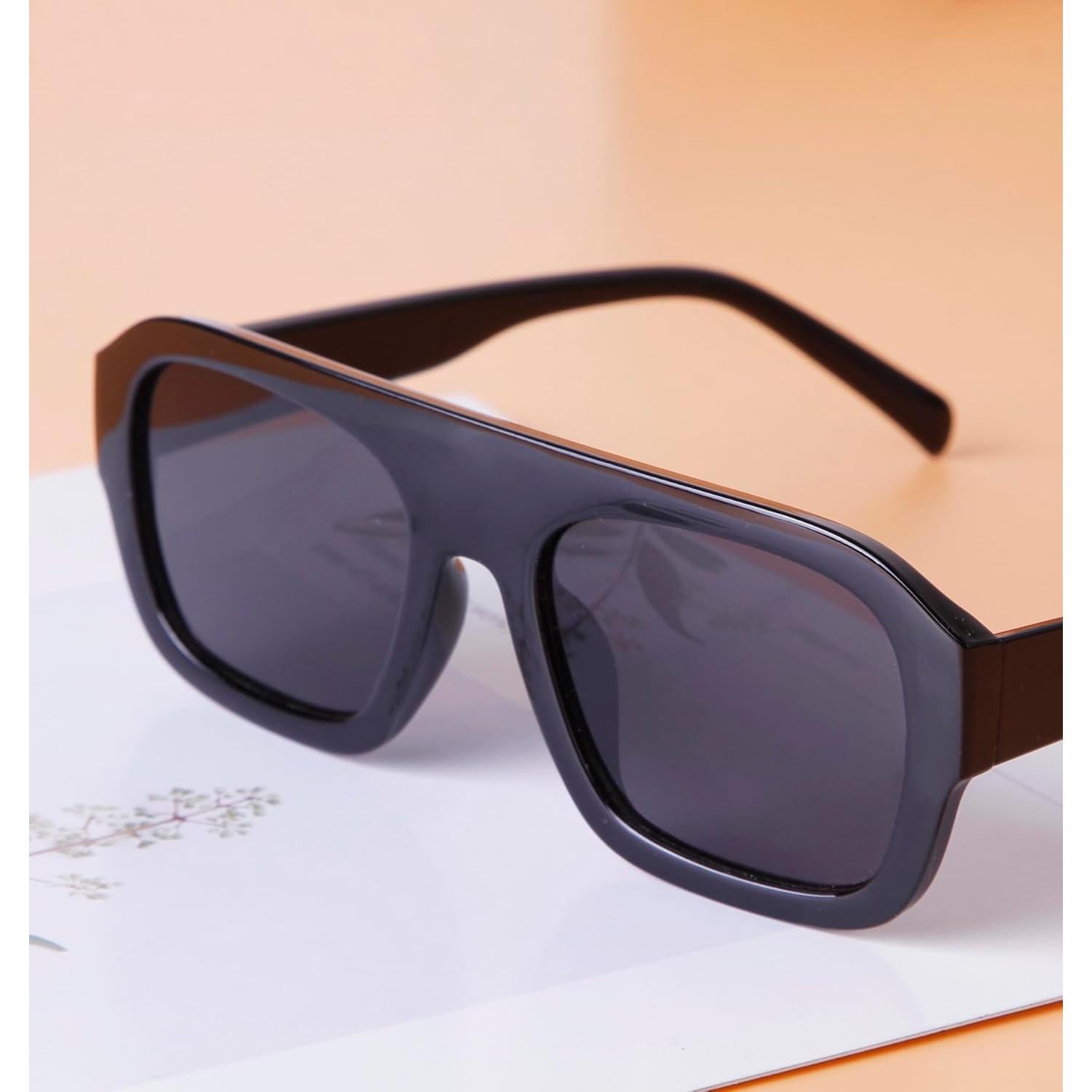 Gafas de sol aviador unisex SDINM negras con protección UV