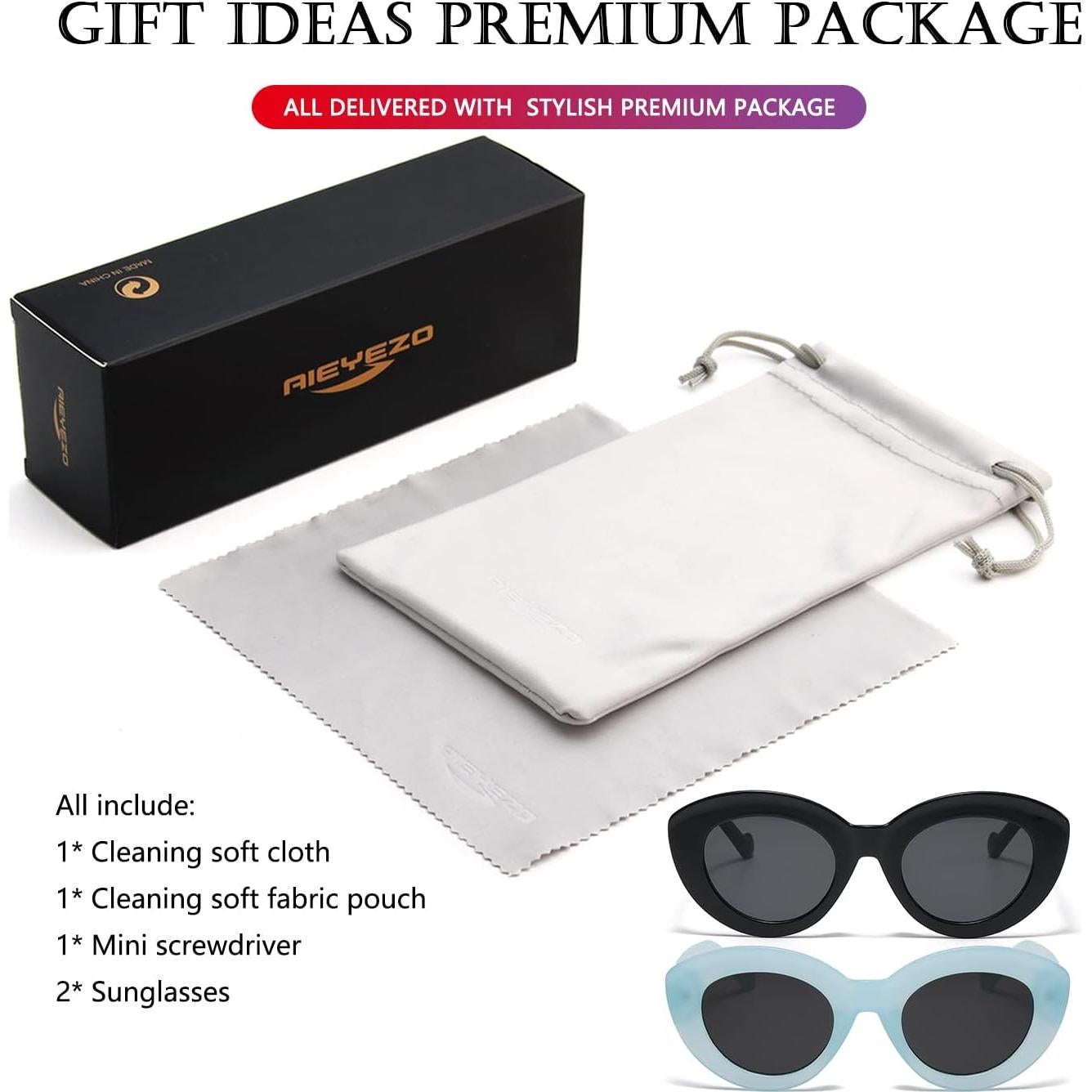 Gafas de sol ojo de gato AIEYEZO para mujeres, retro chic