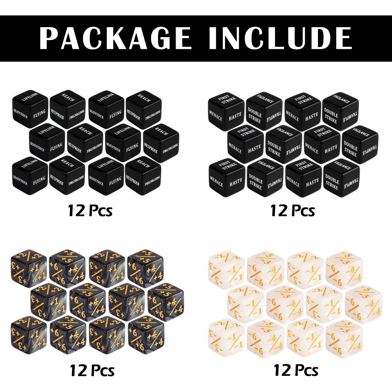 48 Dados Contadores MTG LAMJAM con Bolsa de Terciopelo