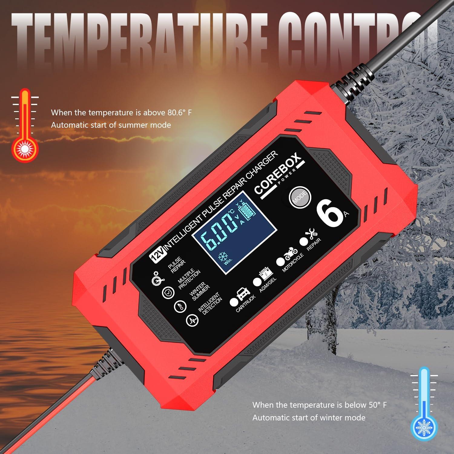 Cargador de Batería Corebox 6A 12V Automático Inteligente