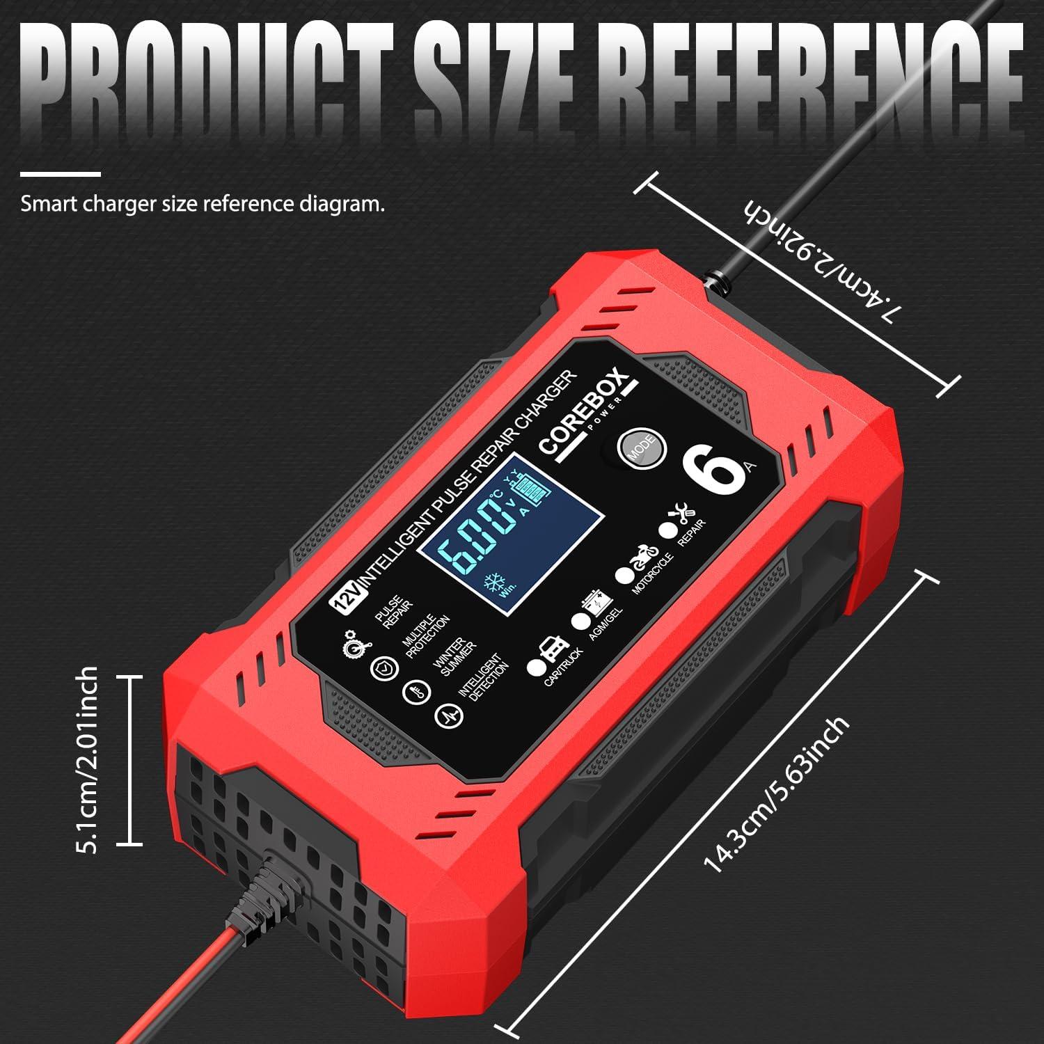 Cargador de Batería Corebox 6A 12V Automático Inteligente