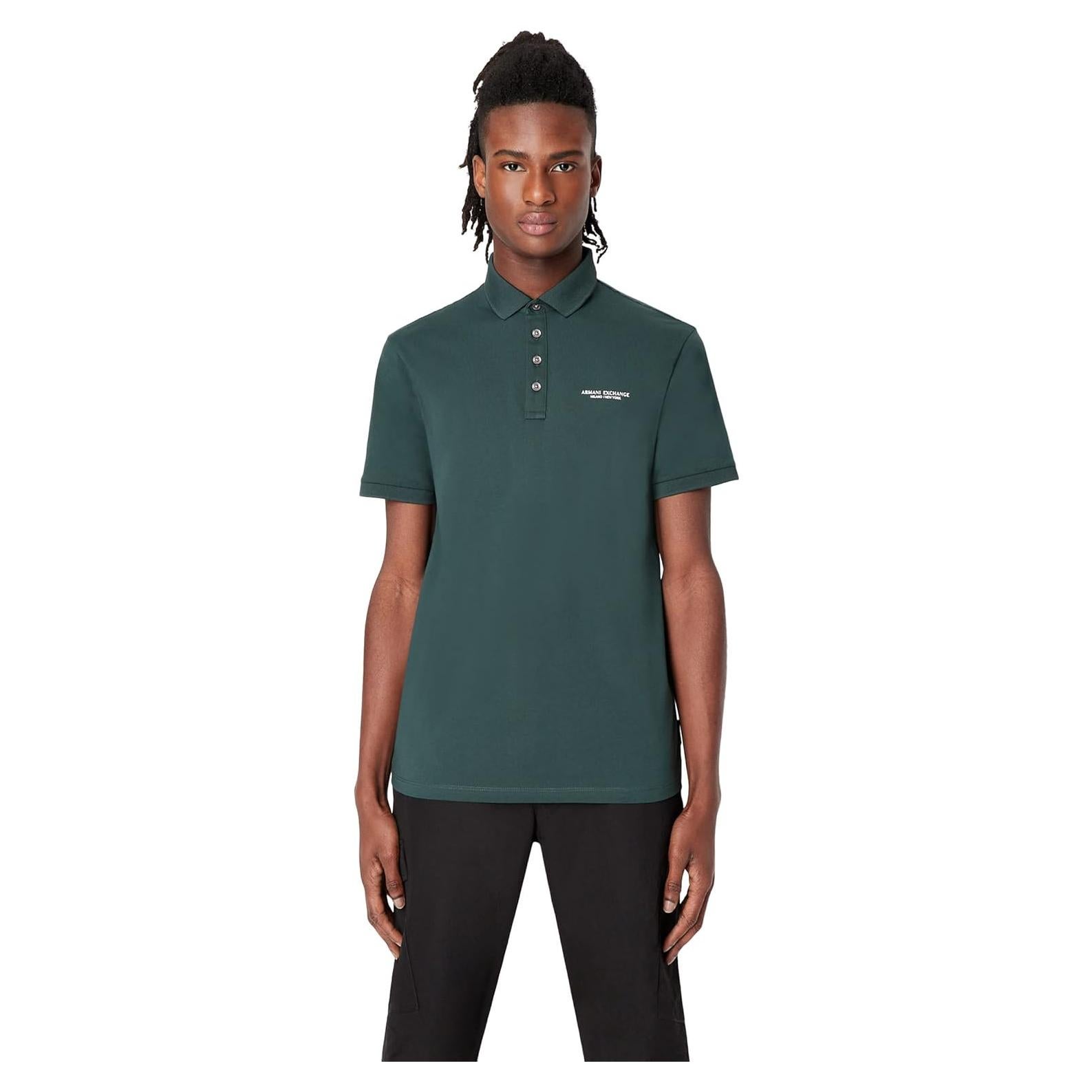 Polo Jersey Armani Exchange Hombre Verde Mediano