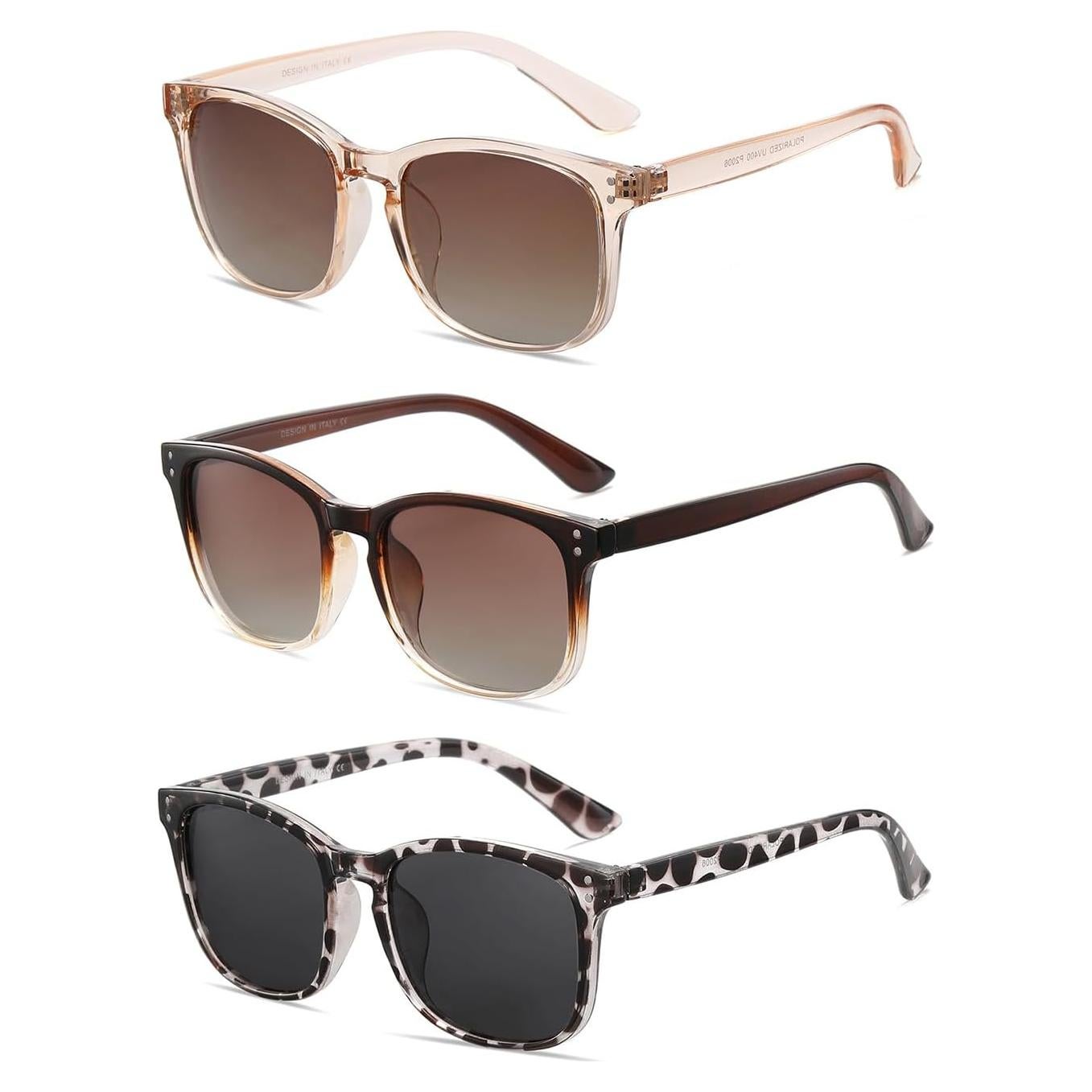 Gafas de sol polarizadas NCLLCE UV400 paquete de 3 para mujer