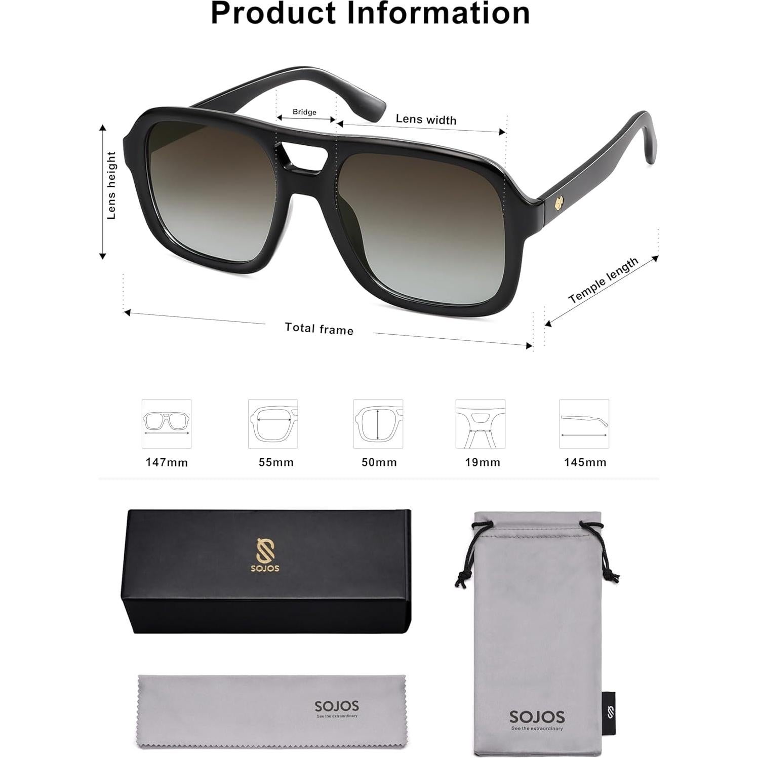 Gafas de sol SojoS SJ2355 UV400 para mujeres y hombres