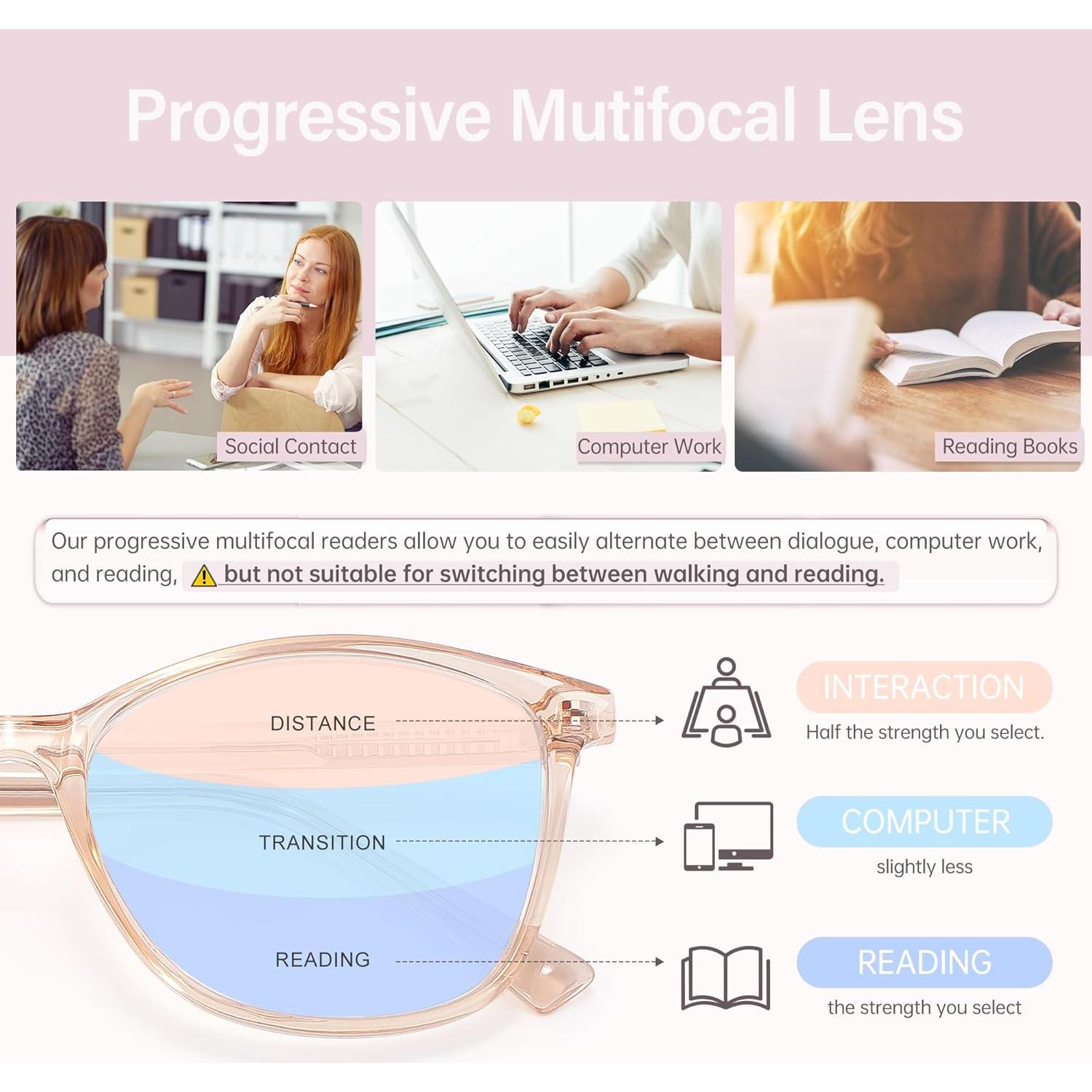 Gafas de lectura progresivas Madison Avenue 1.5 TR90 anti luz azul