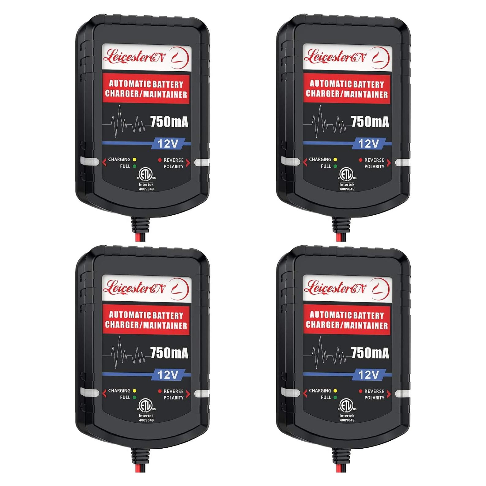Cargador de Batería LEICESTERCN 12V 750mA 4 Piezas