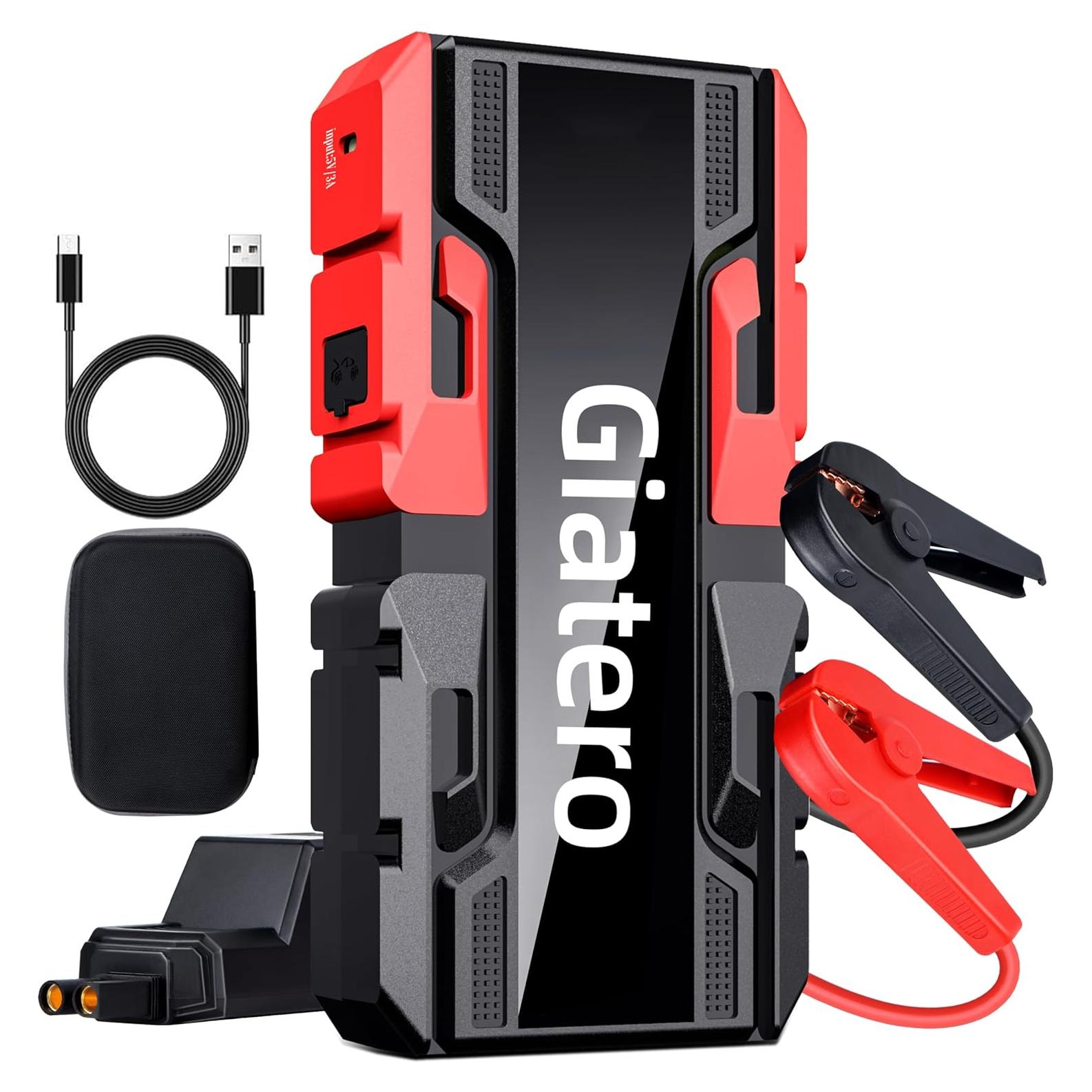 Arrancador de Coche Giatero 4000A 12V con Linterna LED