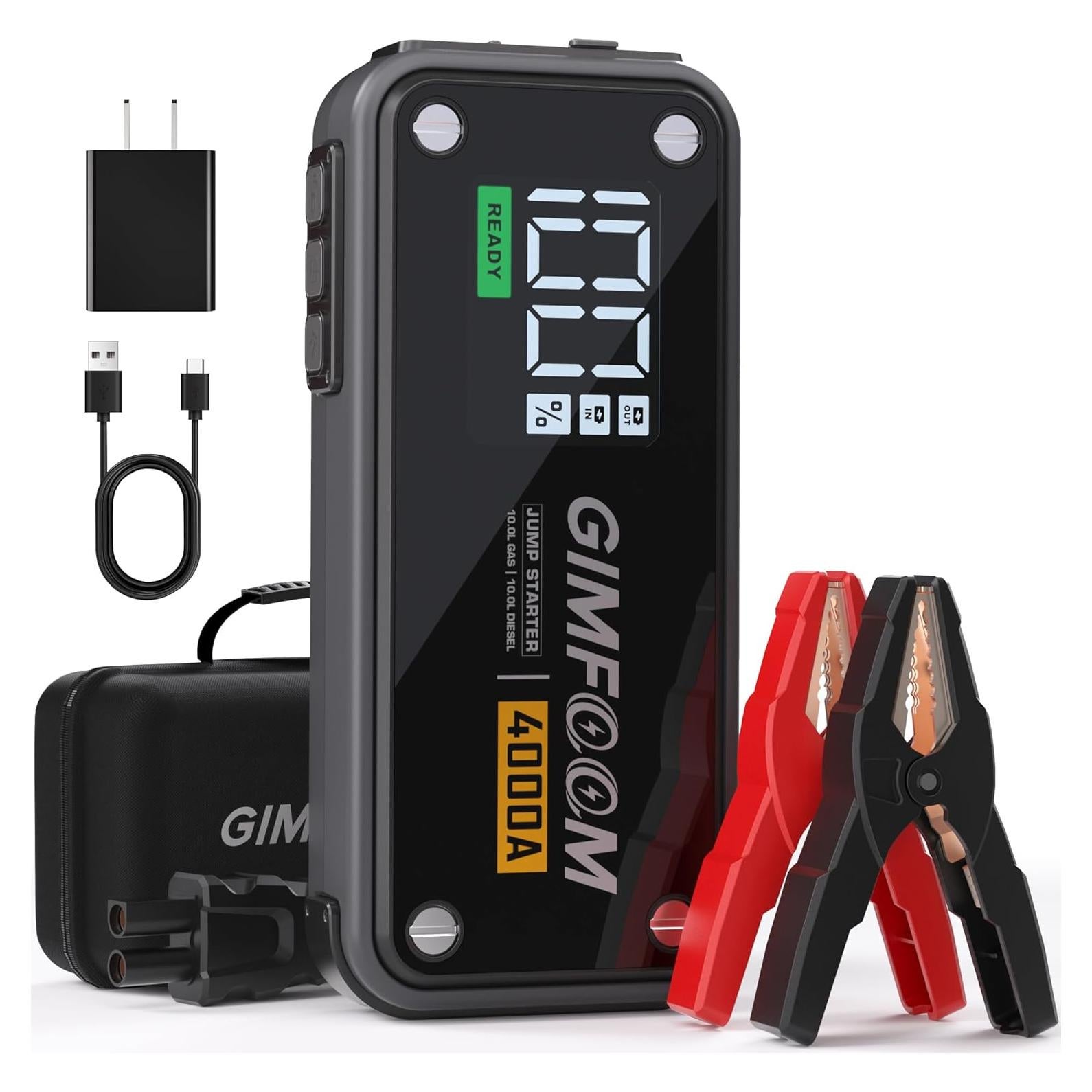 Arrancador de Salto GIMFOOM S4000 4000A 12V Pantalla LCD