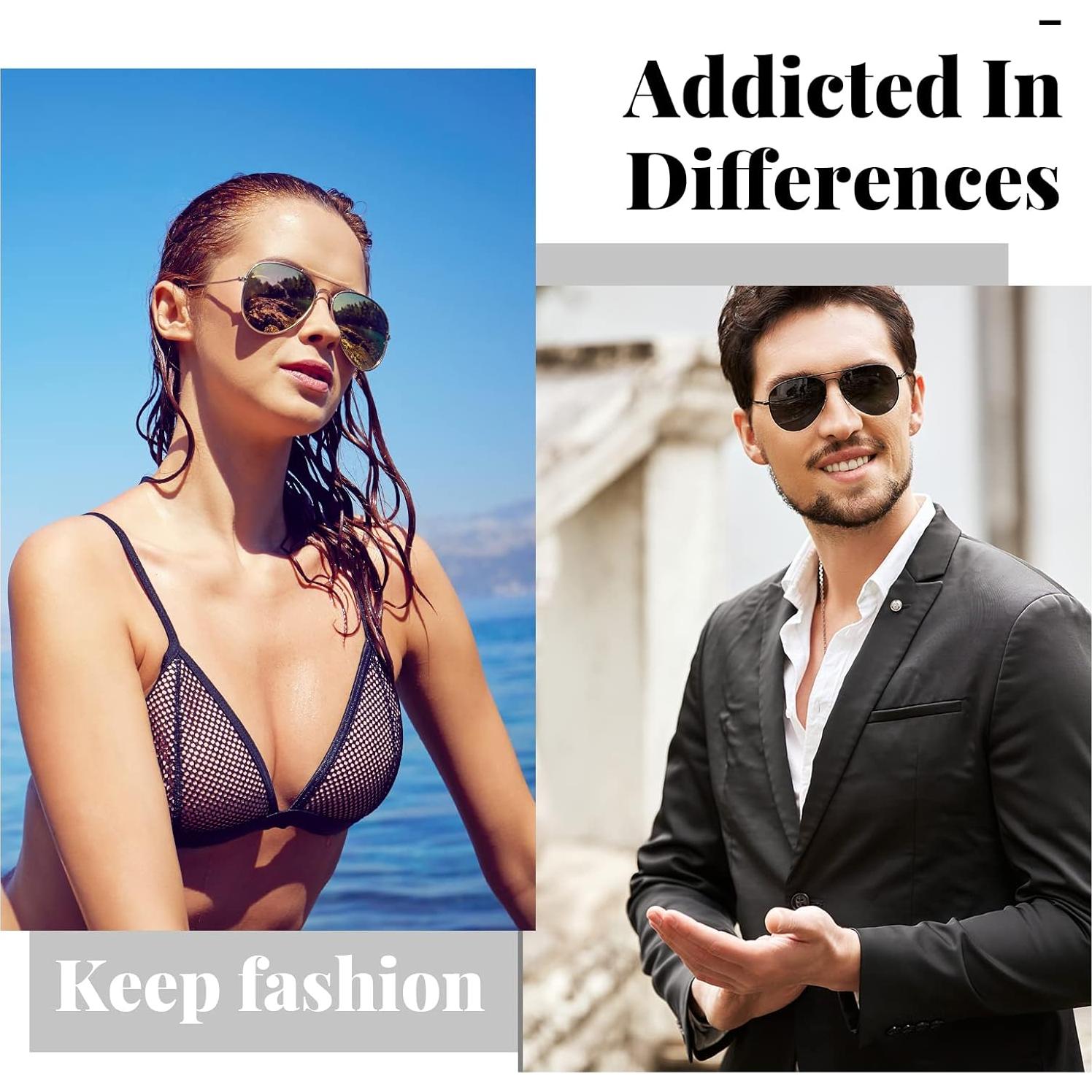 Gafas de Sol Aviador Veda Tinda Vision UV400 Retro Negras