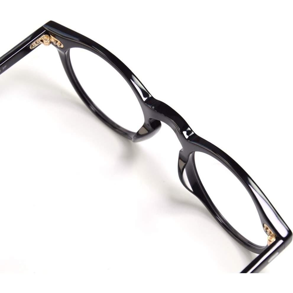 Gafas Redondas Vintage Acetato Hombres 47mm Negro