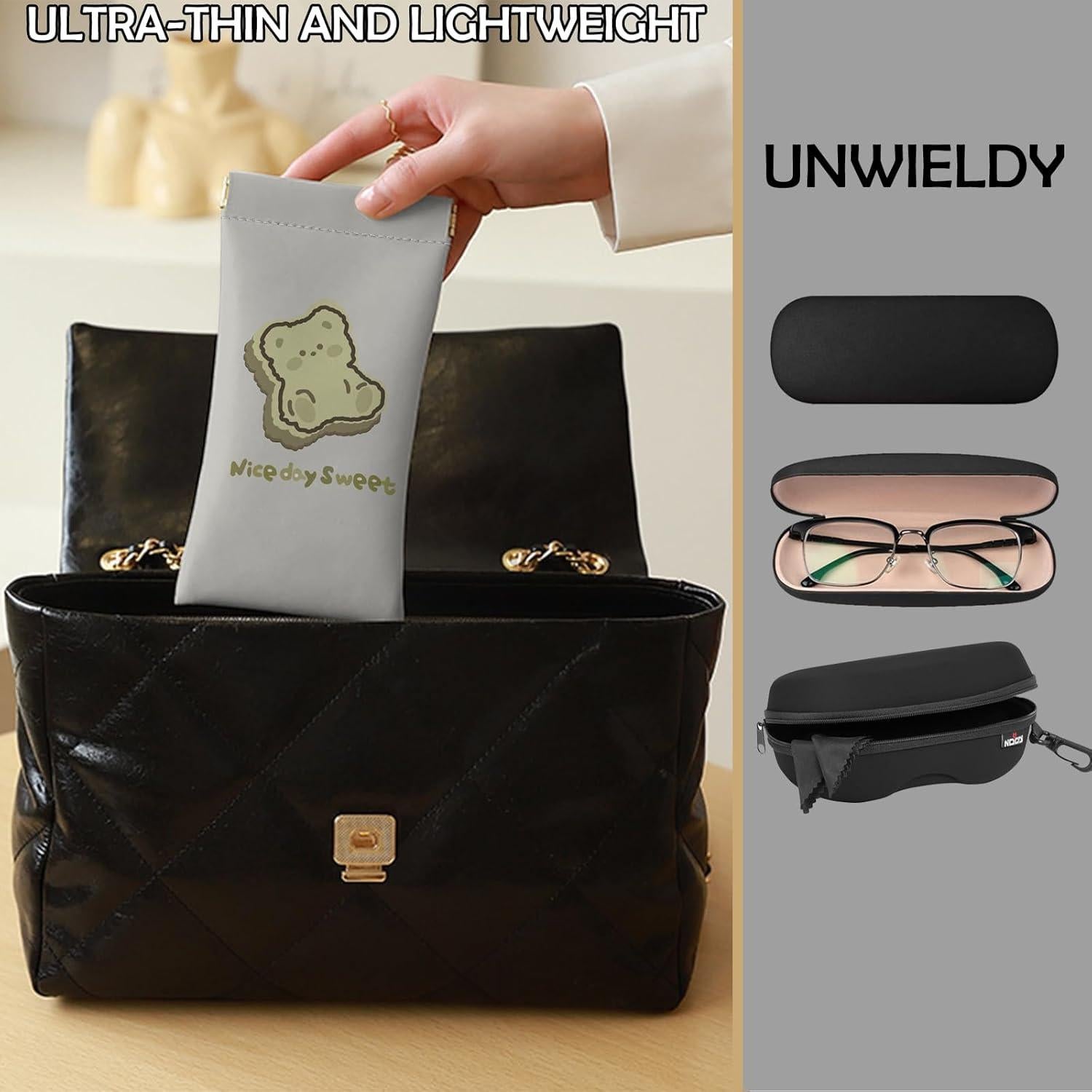 Estuches de Gafas de Sol BHAHB 2 PCS con Paño de Limpieza