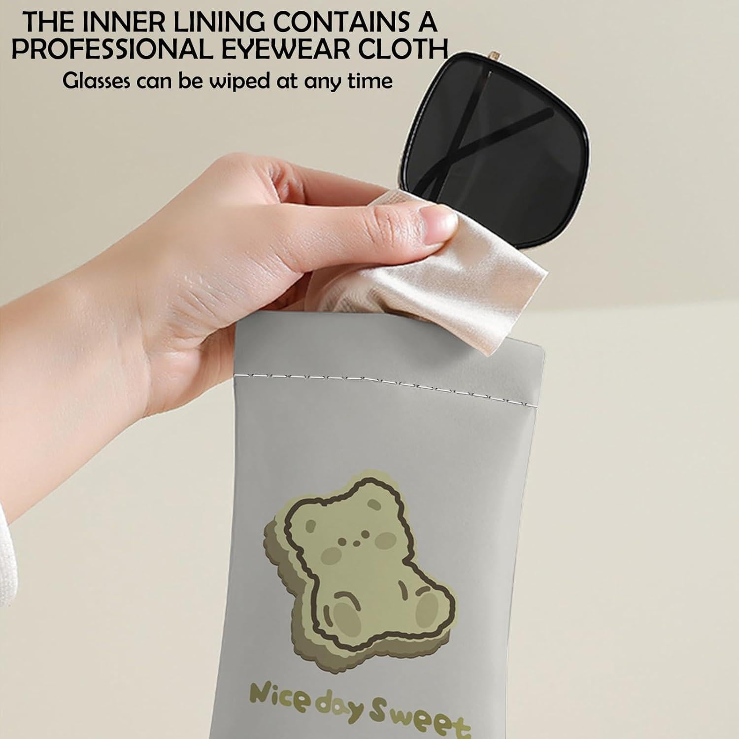 Estuches de Gafas de Sol BHAHB 2 PCS con Paño de Limpieza