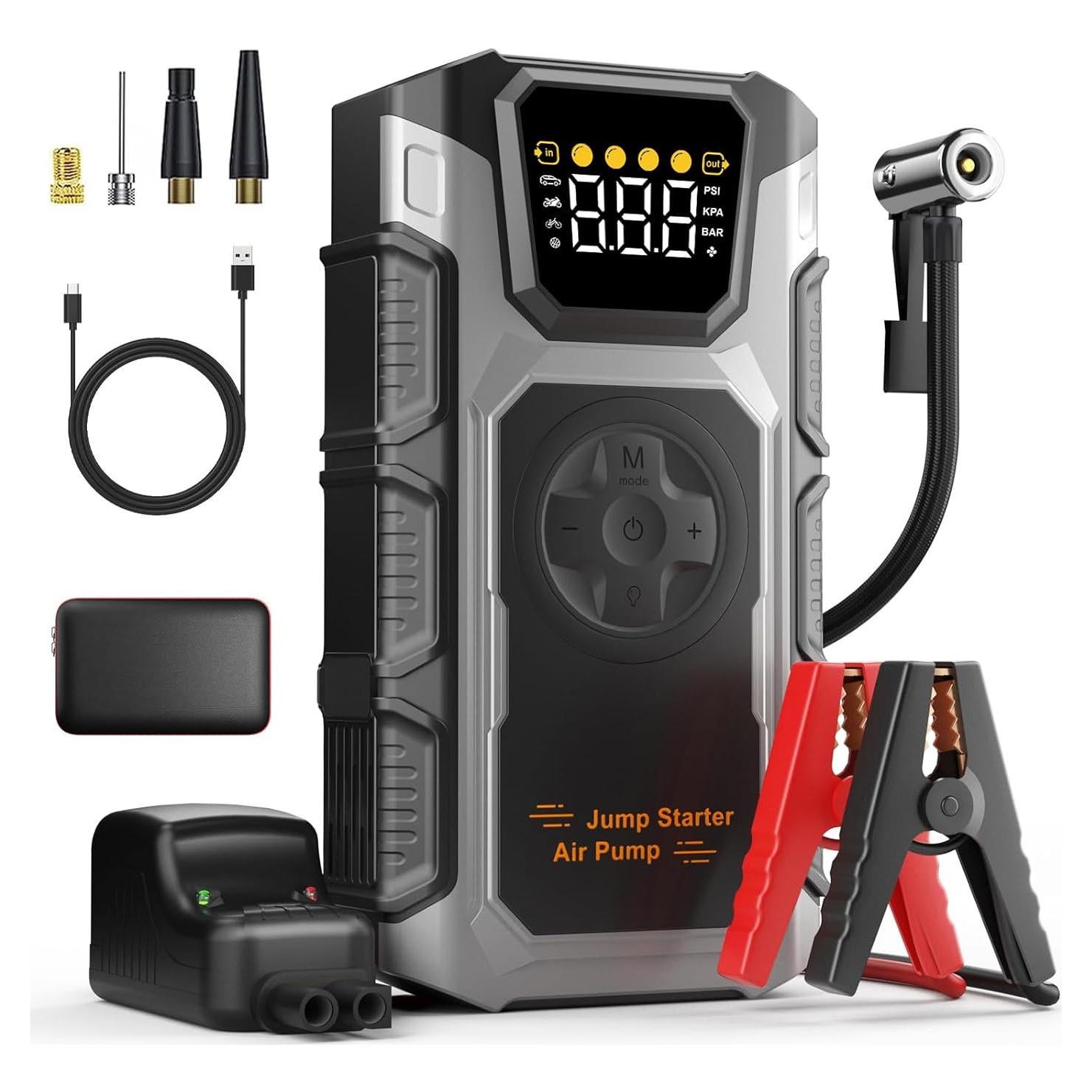 Arrancador de Coche Oreetga Q2 4500A con Compresor 150PSI