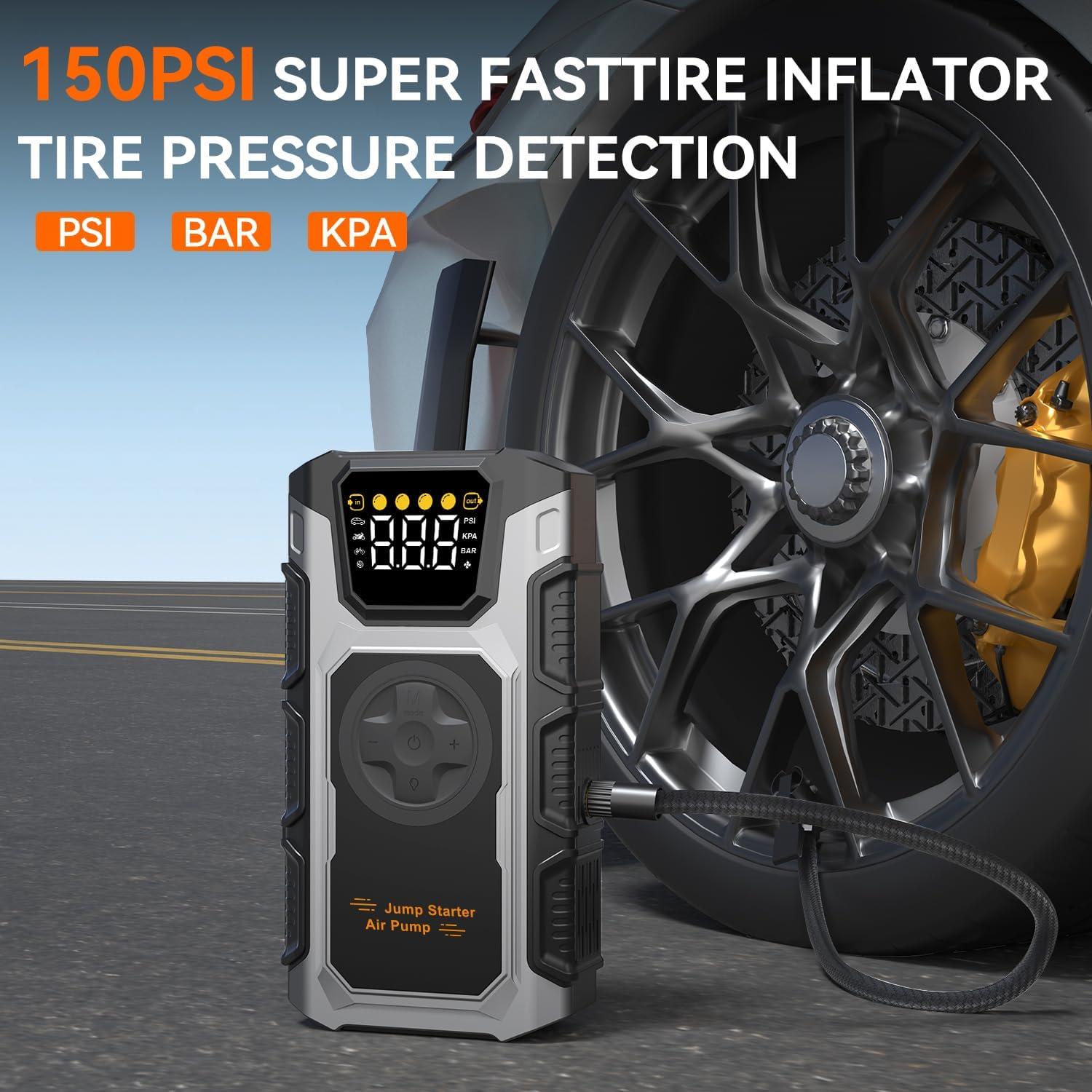 Arrancador de Coche Oreetga Q2 4500A con Compresor 150PSI