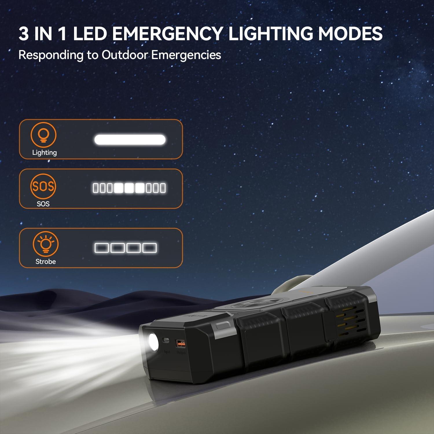 Arrancador de Coche Oreetga Q2 4500A con Compresor 150PSI