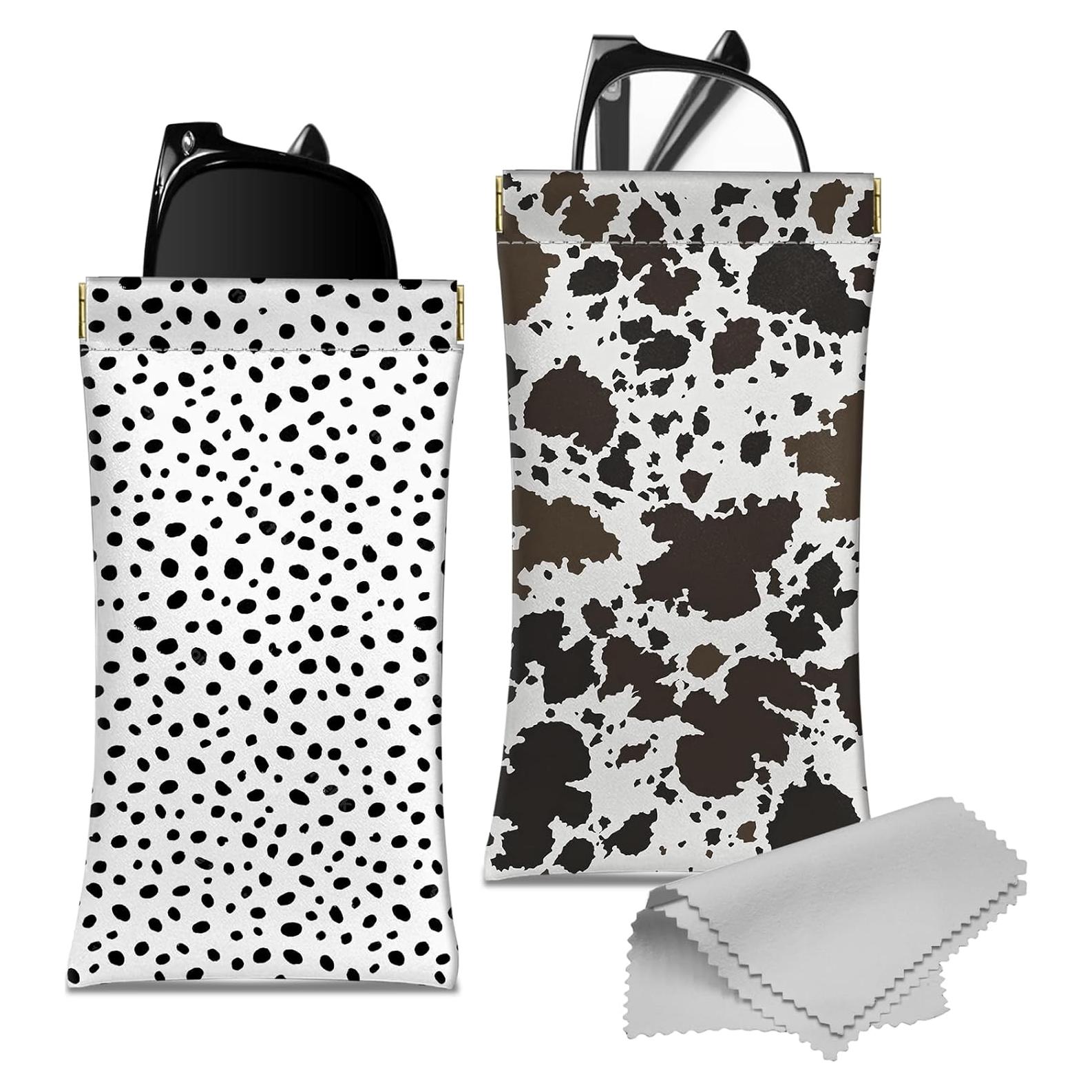 Estuche para Gafas de Sol 2 PCS Cuero PU con Paño Limpieza