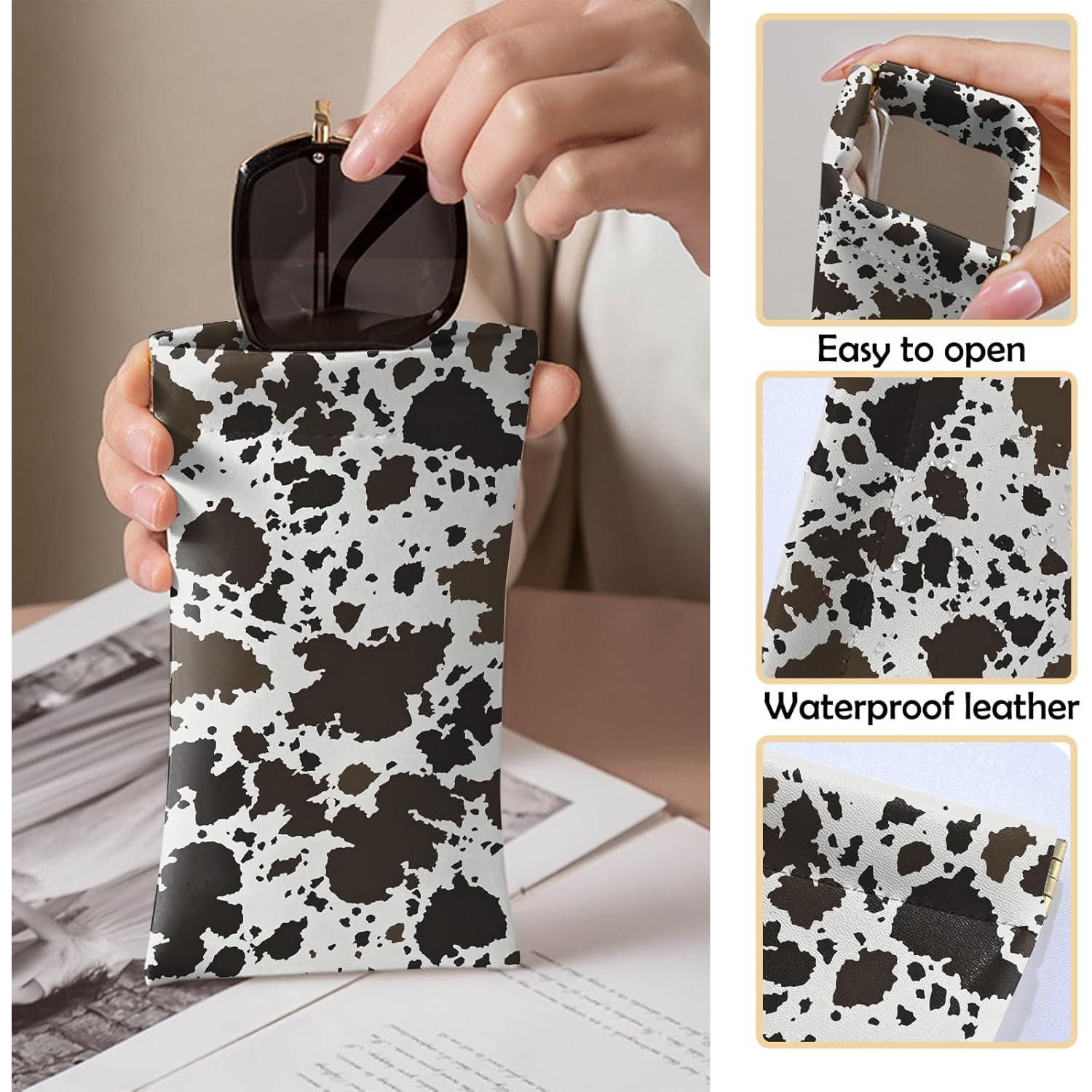 Estuche para Gafas de Sol 2 PCS Cuero PU con Paño Limpieza