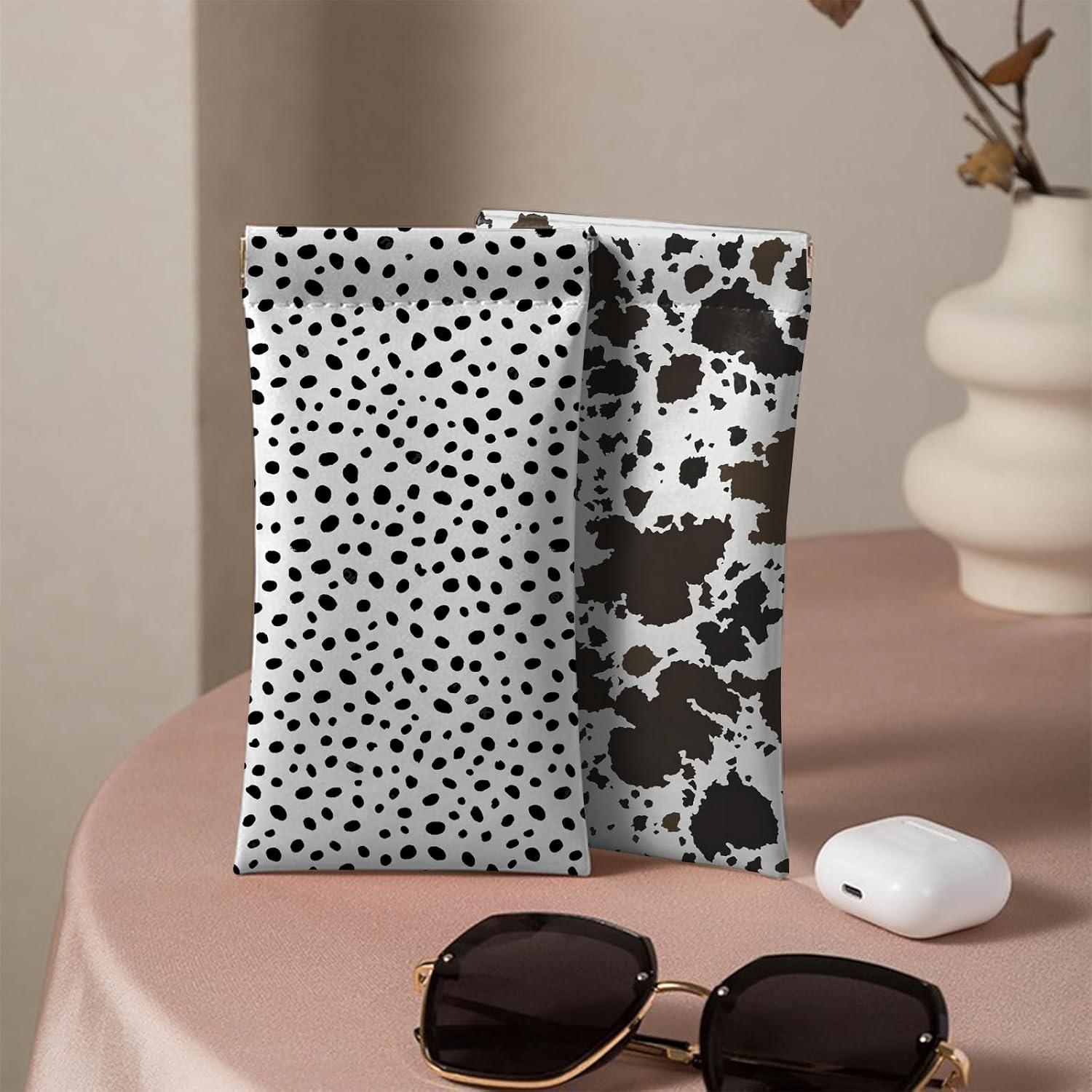 Estuche para Gafas de Sol 2 PCS Cuero PU con Paño Limpieza