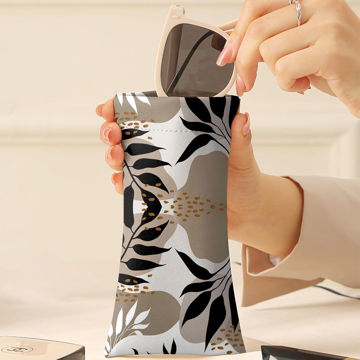 Estuche para Gafas de Sol 2 PCS Cuero PU con Paño Limpieza