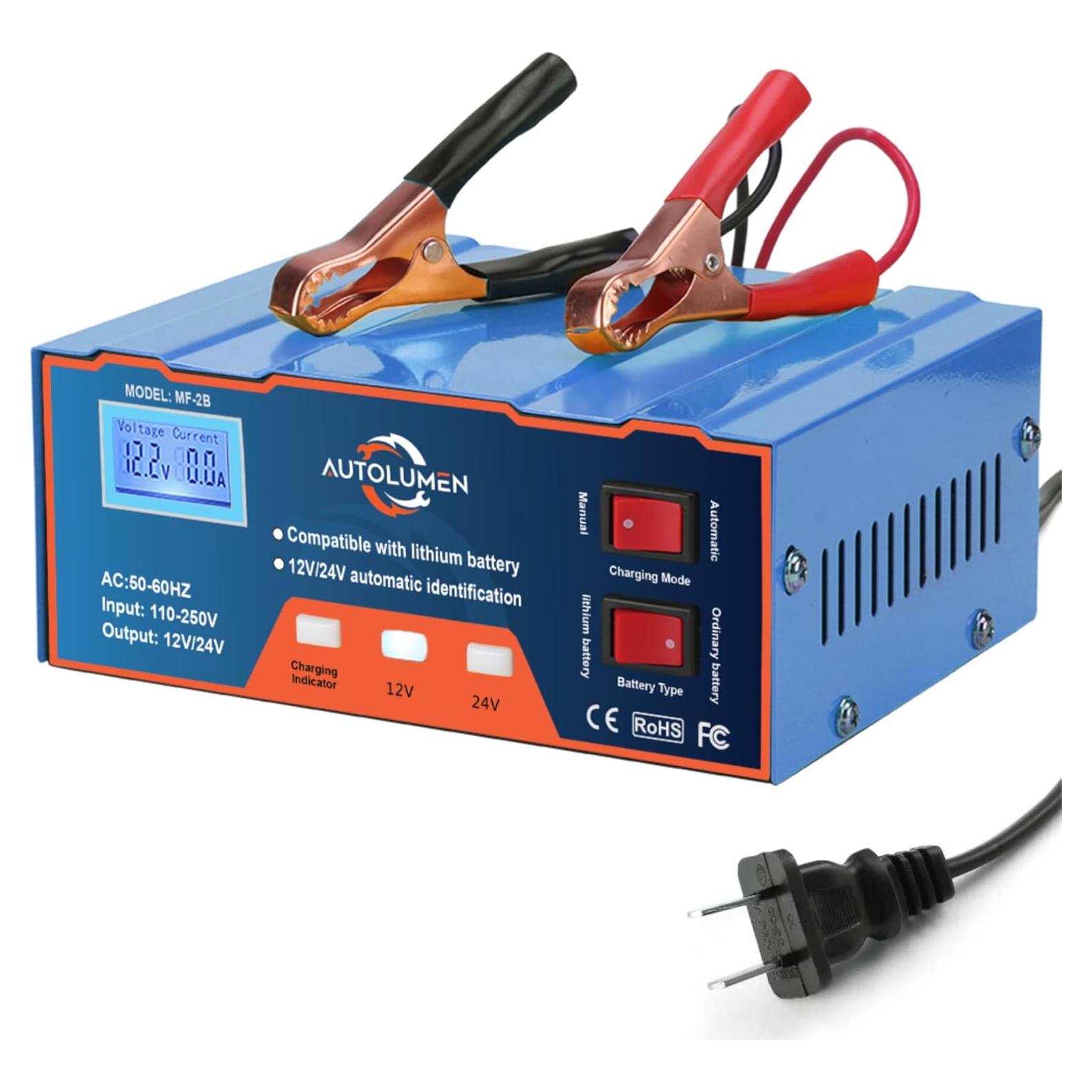 Cargador de Batería 12V 24V AUTOLUMEN 6AH-105AH Automático