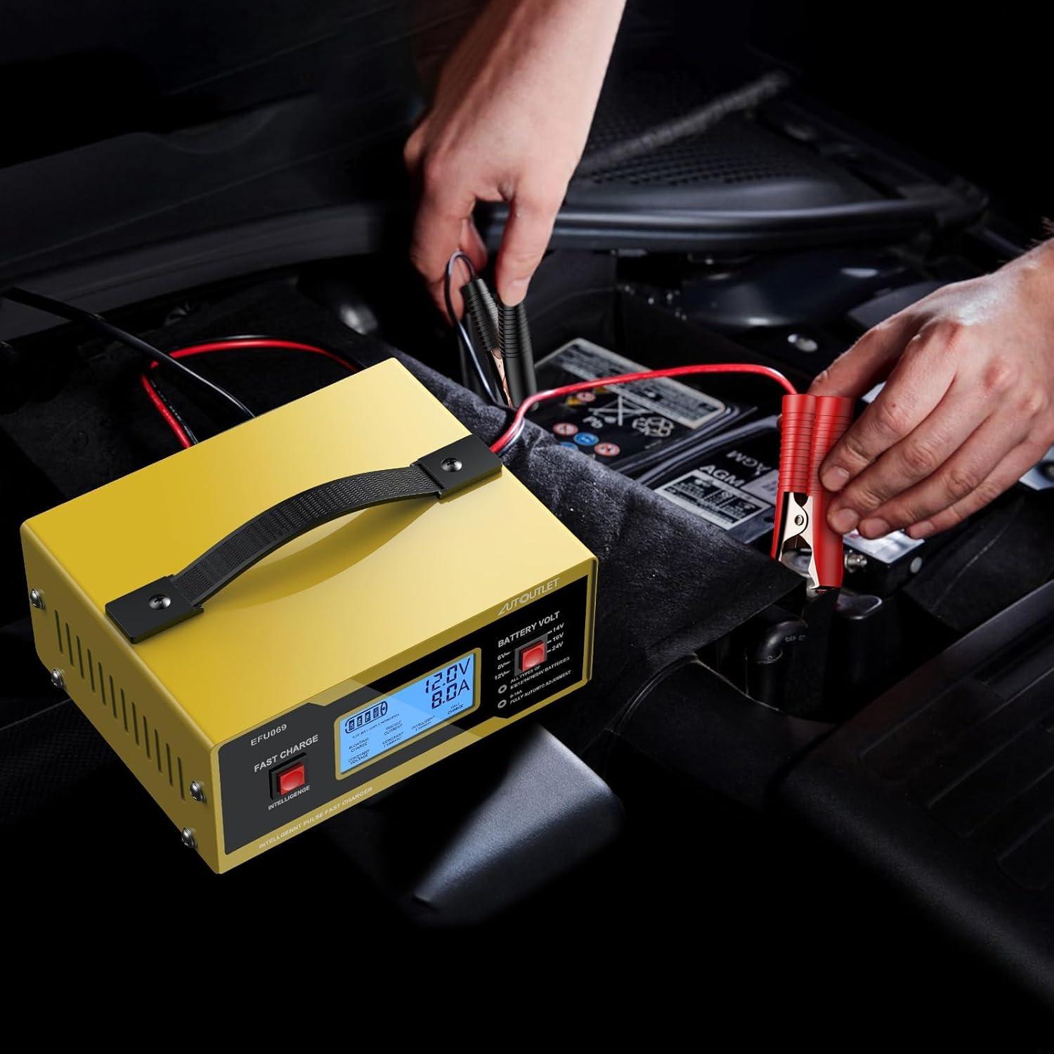 Cargador de Batería Automotriz AUTOUTLET AM551eu 6-24V 10A