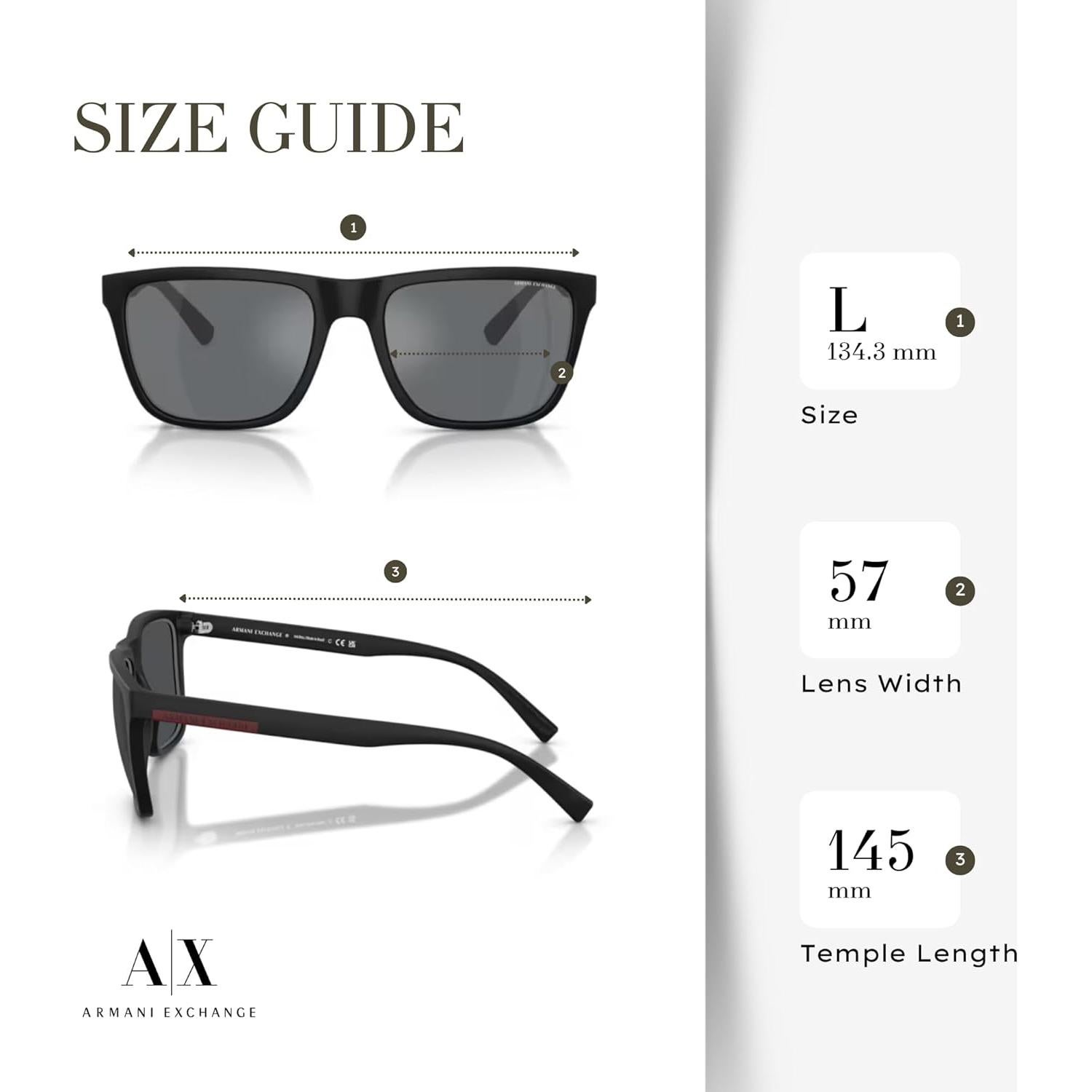 Gafas de sol cuadradas Armani Exchange AX4080S para hombres