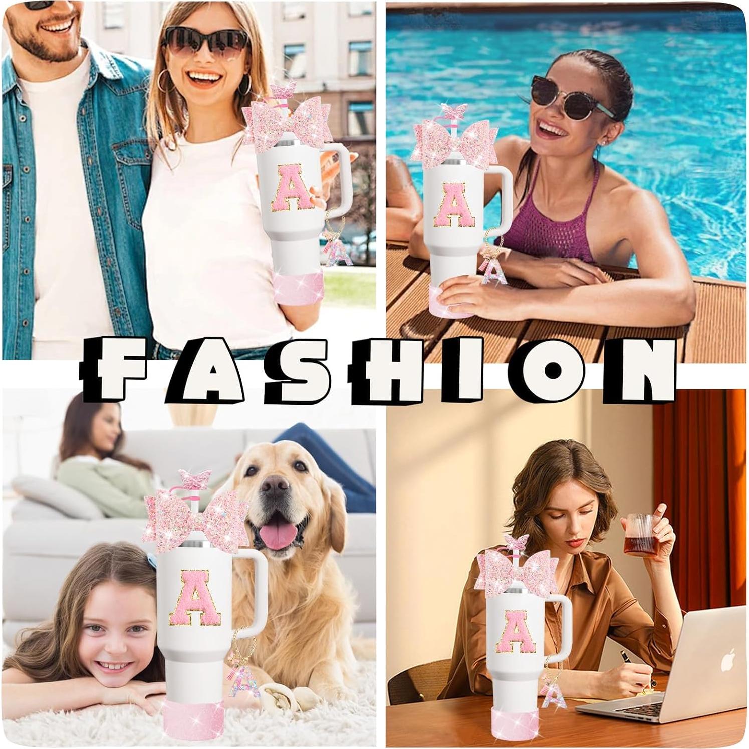 Juego de Accesorios 8PCS para Stanley Cup 30oz 40oz Rosa A