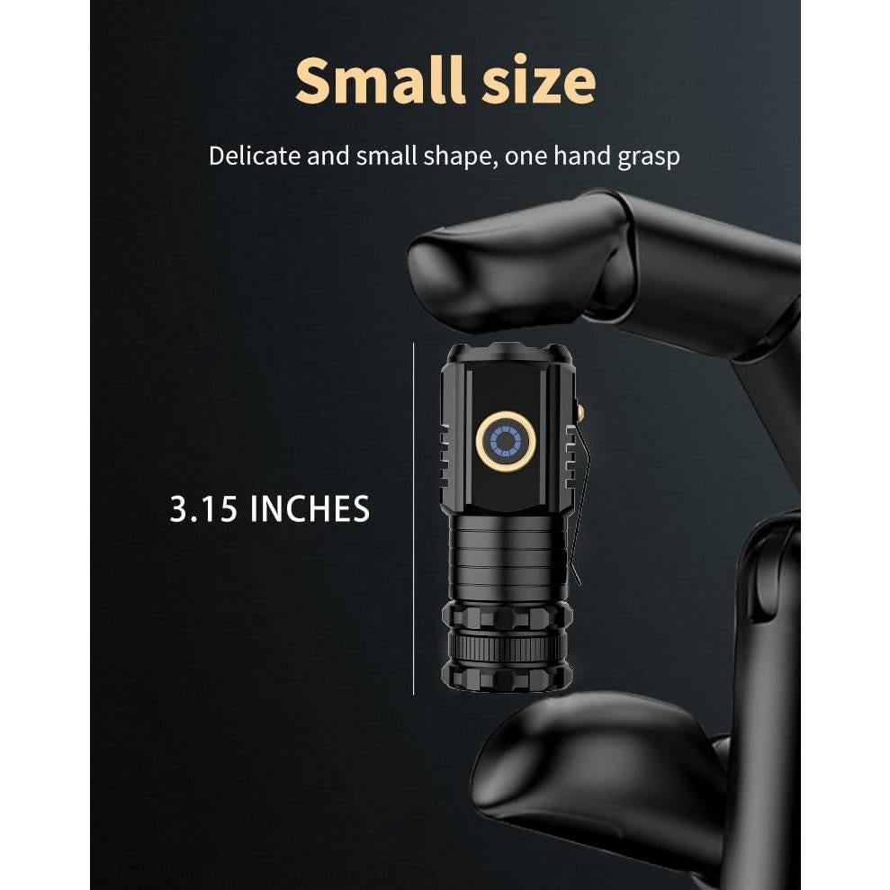 Mini Linterna UNROEVS 2550 Lúmenes Recargable USB C 5 Modos