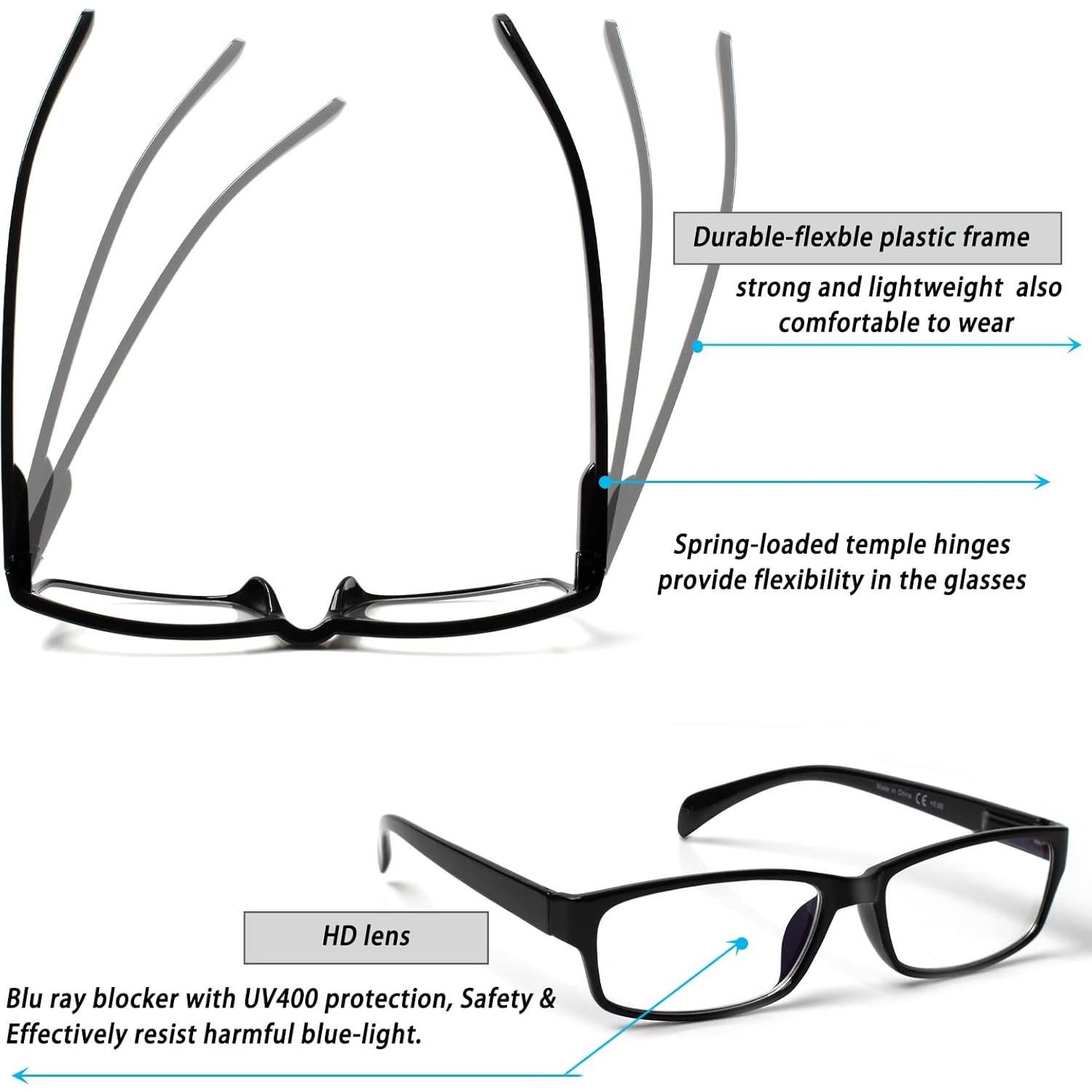 Gafas de lectura JOSCHOO 6 pack bloqueo luz azul unisex