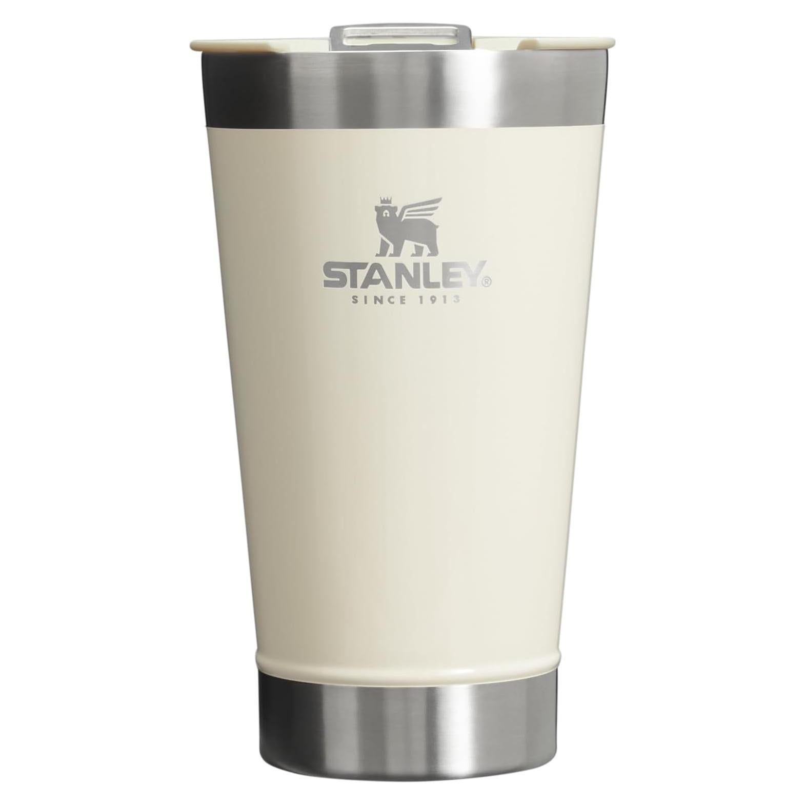 Vaso de Cerveza Stanley 16 oz Aislado Brillo Crema