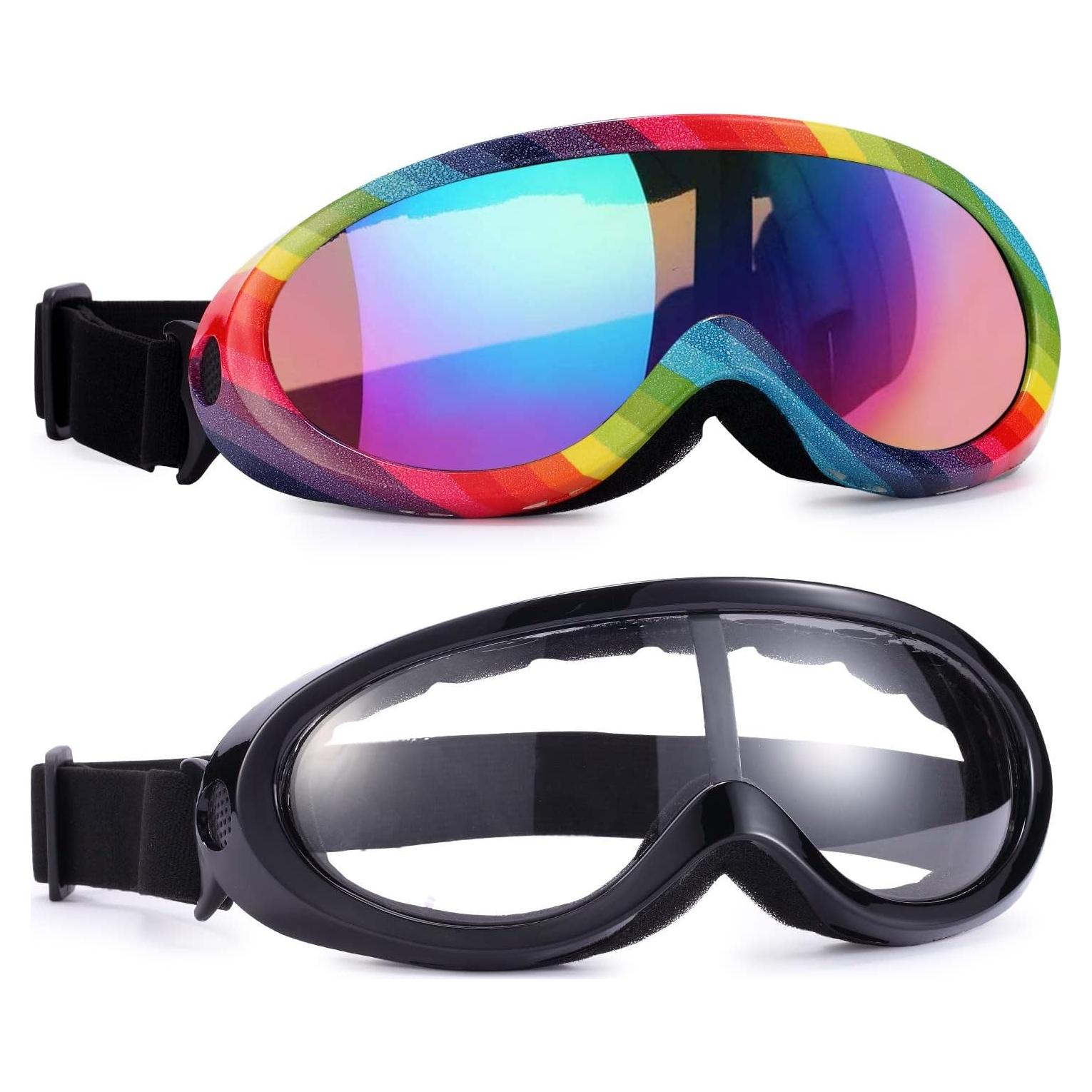 Ski Goggles, Pack of 2, Snowboard Goggles for Kids, Boys & Girls, Youth, Men