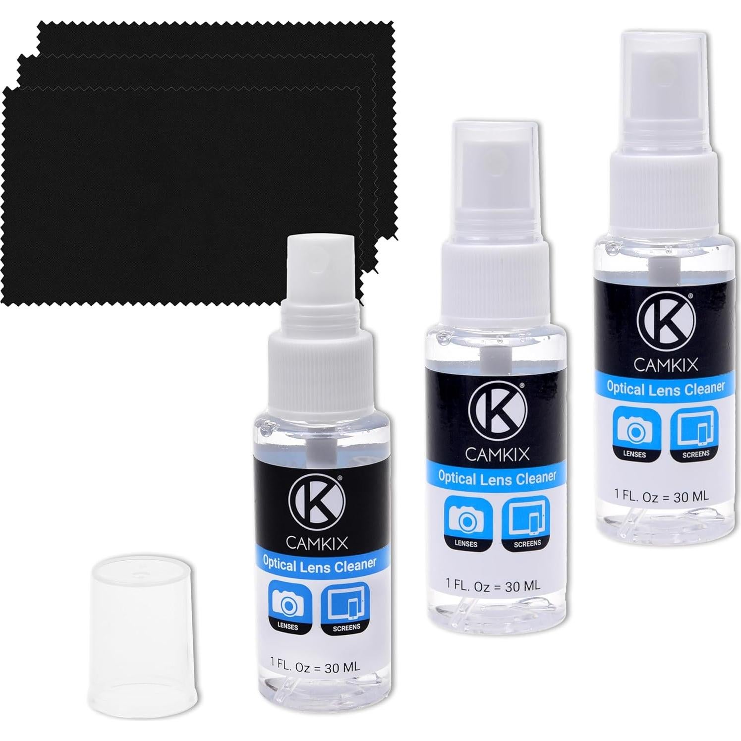 Kit de limpieza CamKix - 3 sprays y 3 paños microfibra
