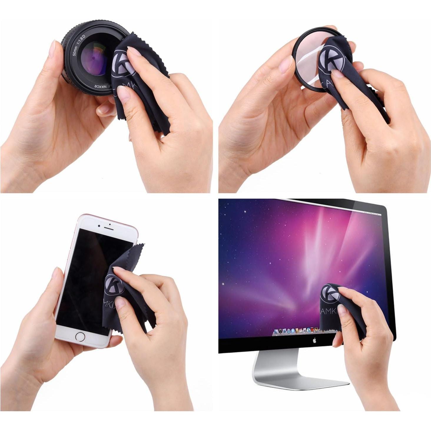 Kit de limpieza CamKix - 3 sprays y 3 paños microfibra