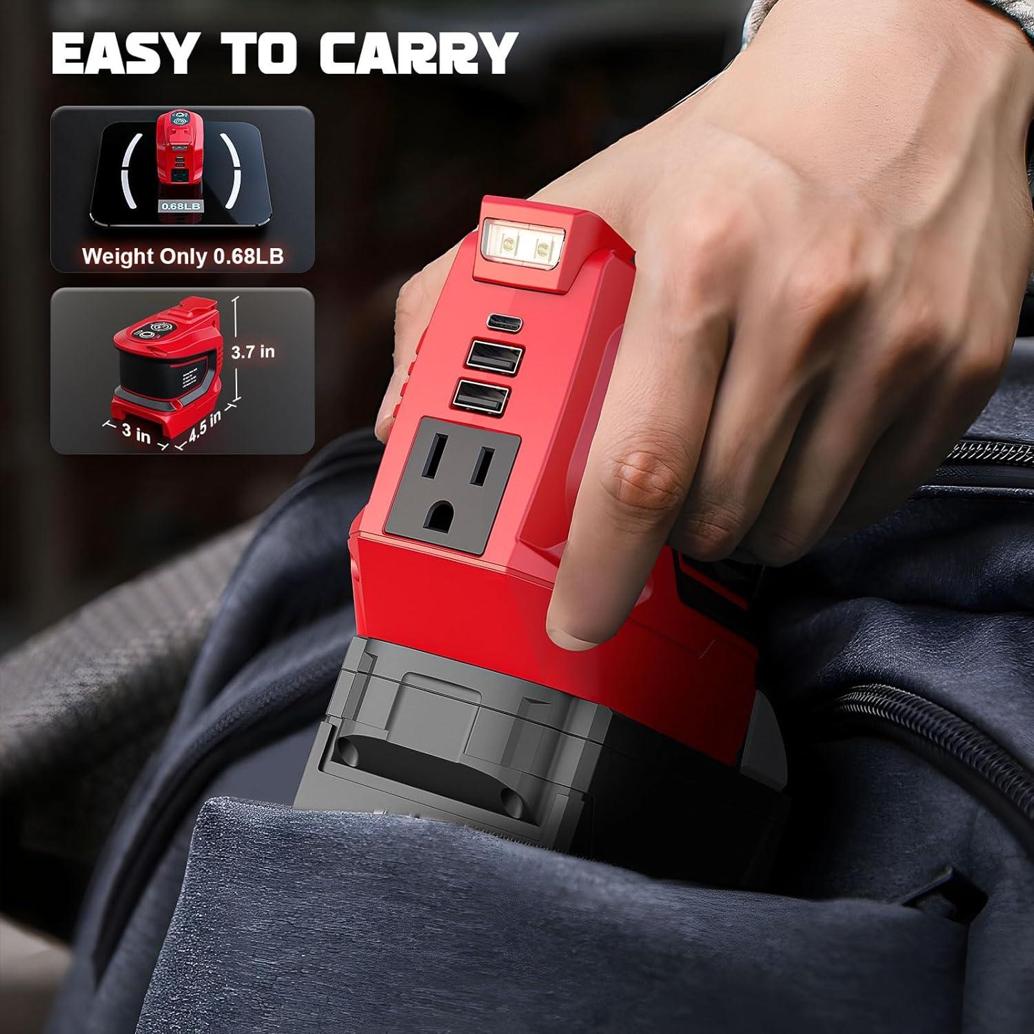 Inversor de Potencia 200W LIVOWALNY para Milwaukee 18V