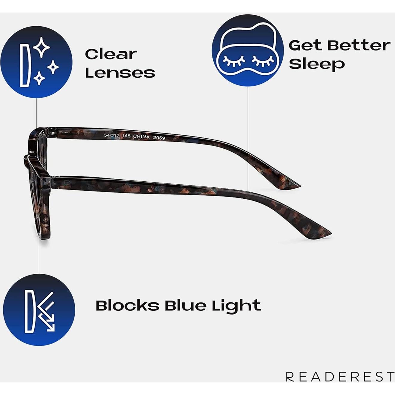 Gafas de lectura Readerest Granito 1.25x luz azul UV