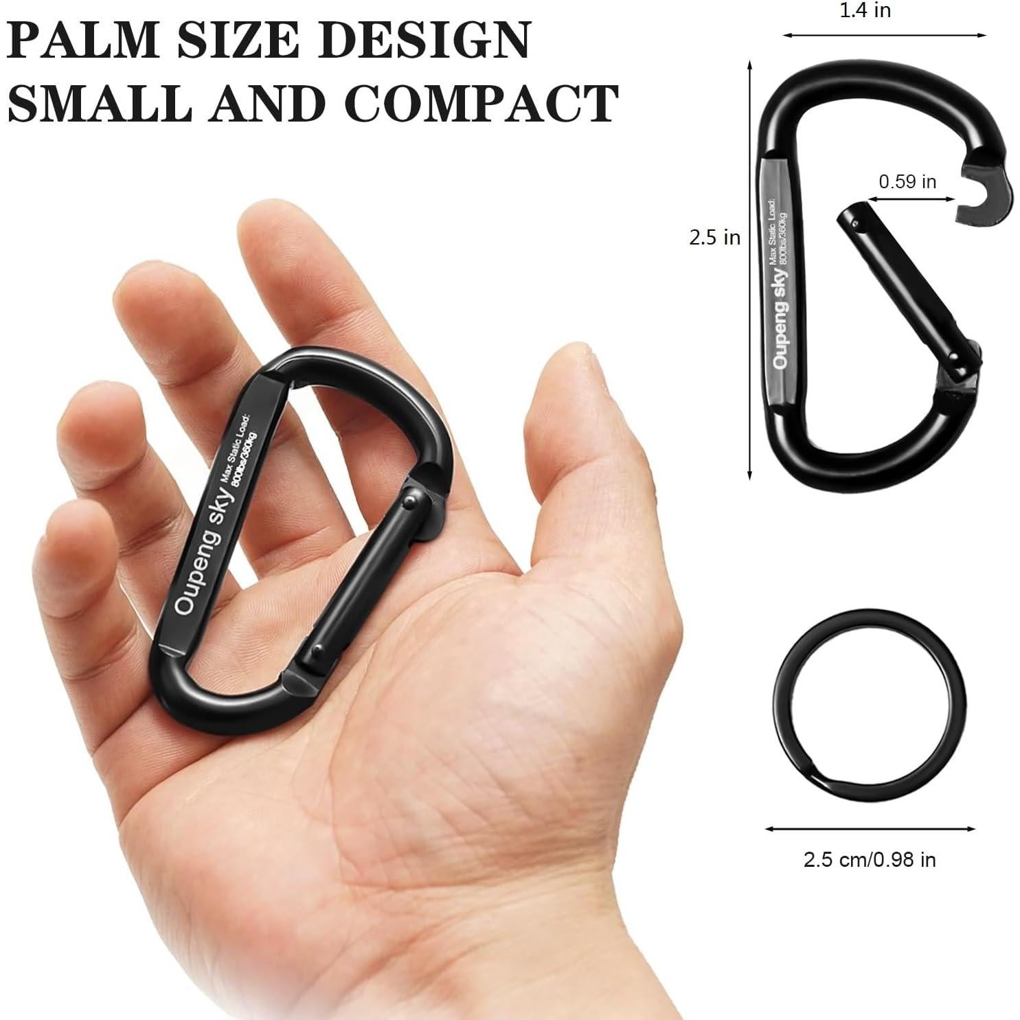 Clip de Carabinero Oupeng Sky 6pcs 800lbs Negro