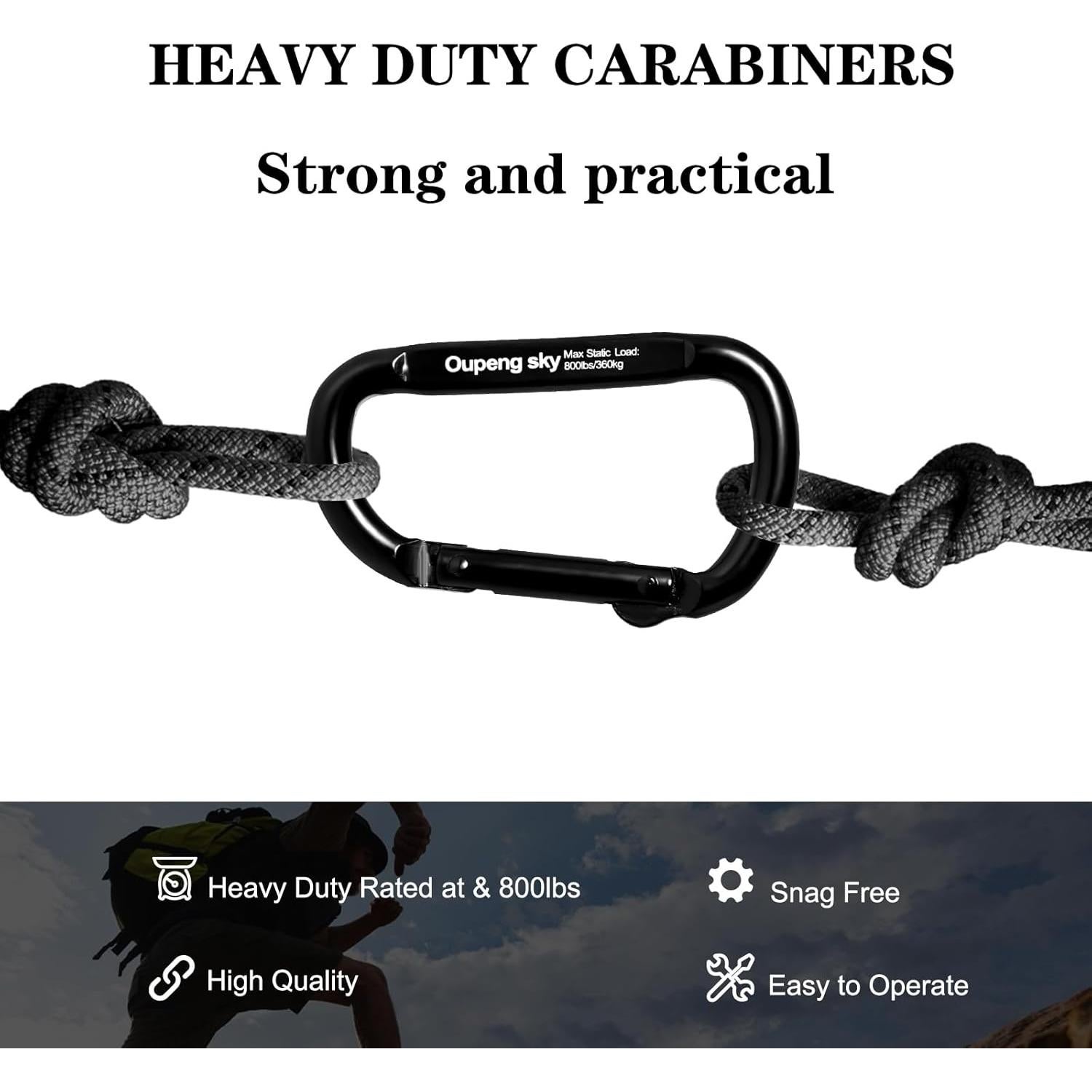 Clip de Carabinero Oupeng Sky 6pcs 800lbs Negro