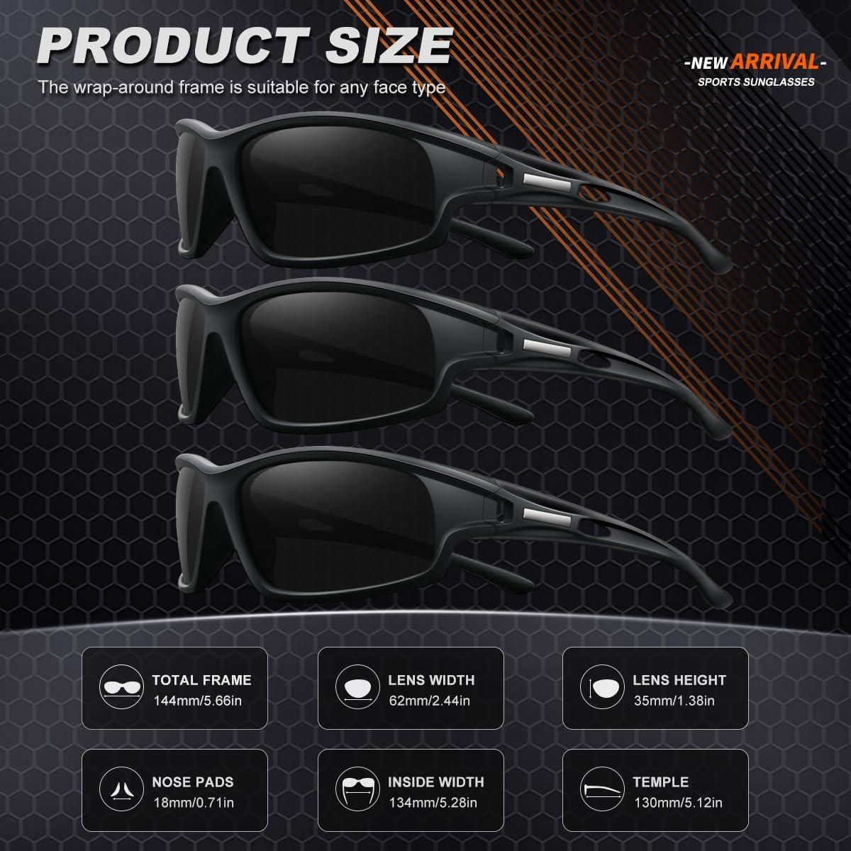 3 Pack Gafas de Sol Polarizadas AWGSEE UV400 para Hombre