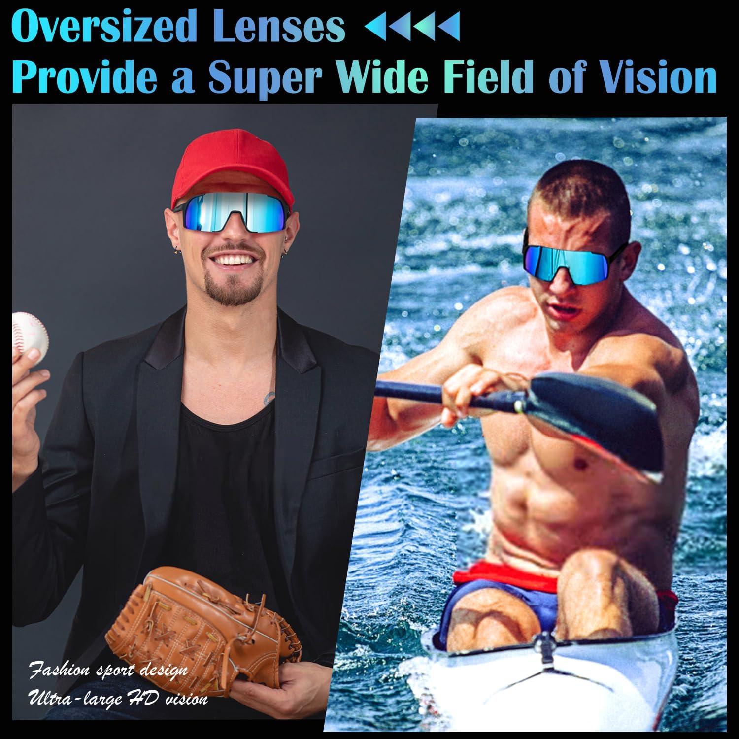 Polarized Sunglasses for Mens Womens Youth,UV Protection Sports Baseball Sun Glasses for Cycling Softball MTB Running