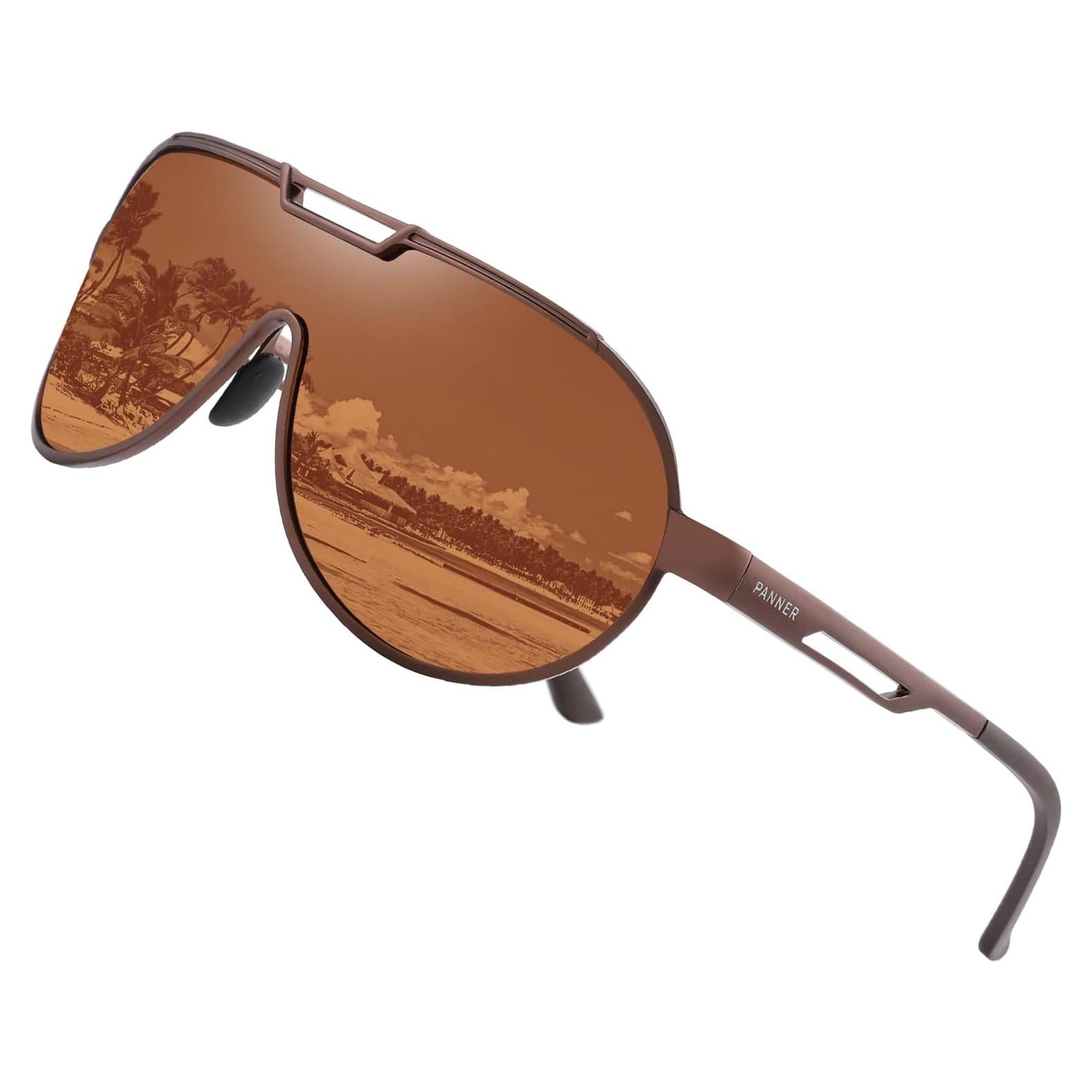 Gafas de sol polarizadas TEAPLMTT para hombres marco metal ligero
