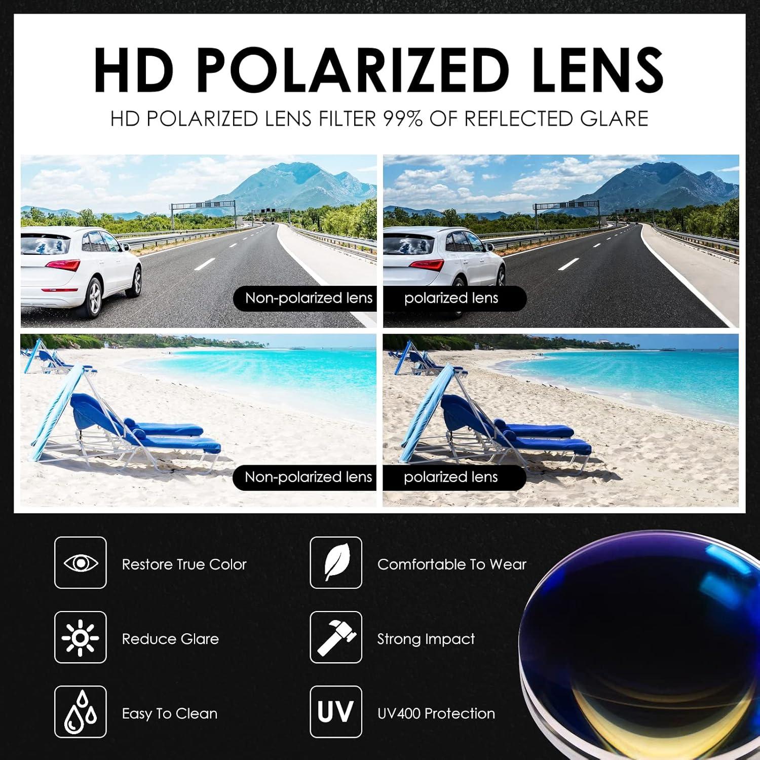 Gafas de sol polarizadas TEAPLMTT para hombres marco metal ligero